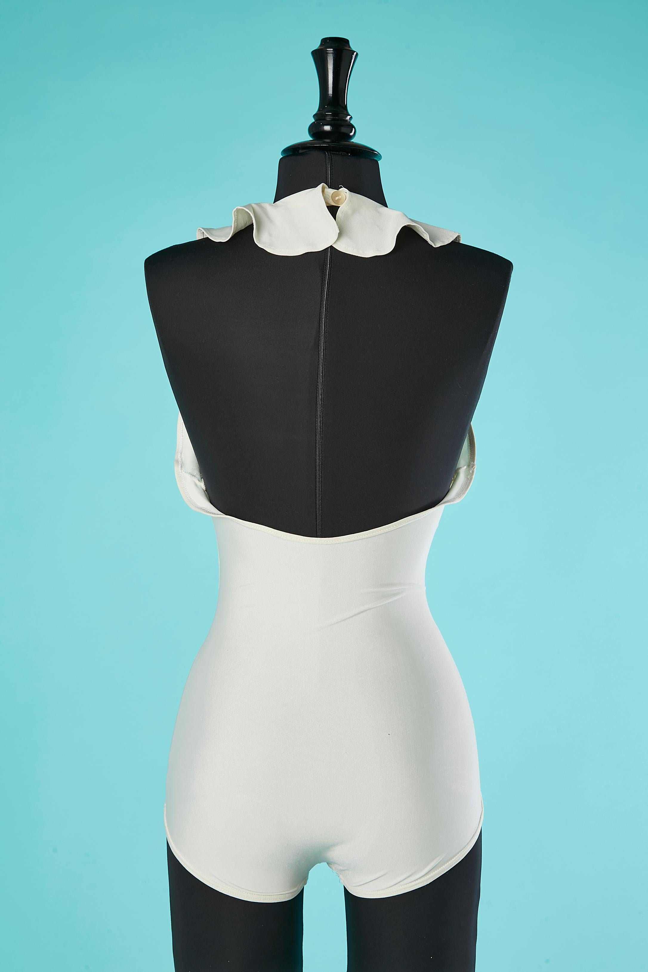 Off-white Badeanzug mit Rüschenausschnitt TED LAPIDUS Damen im Angebot