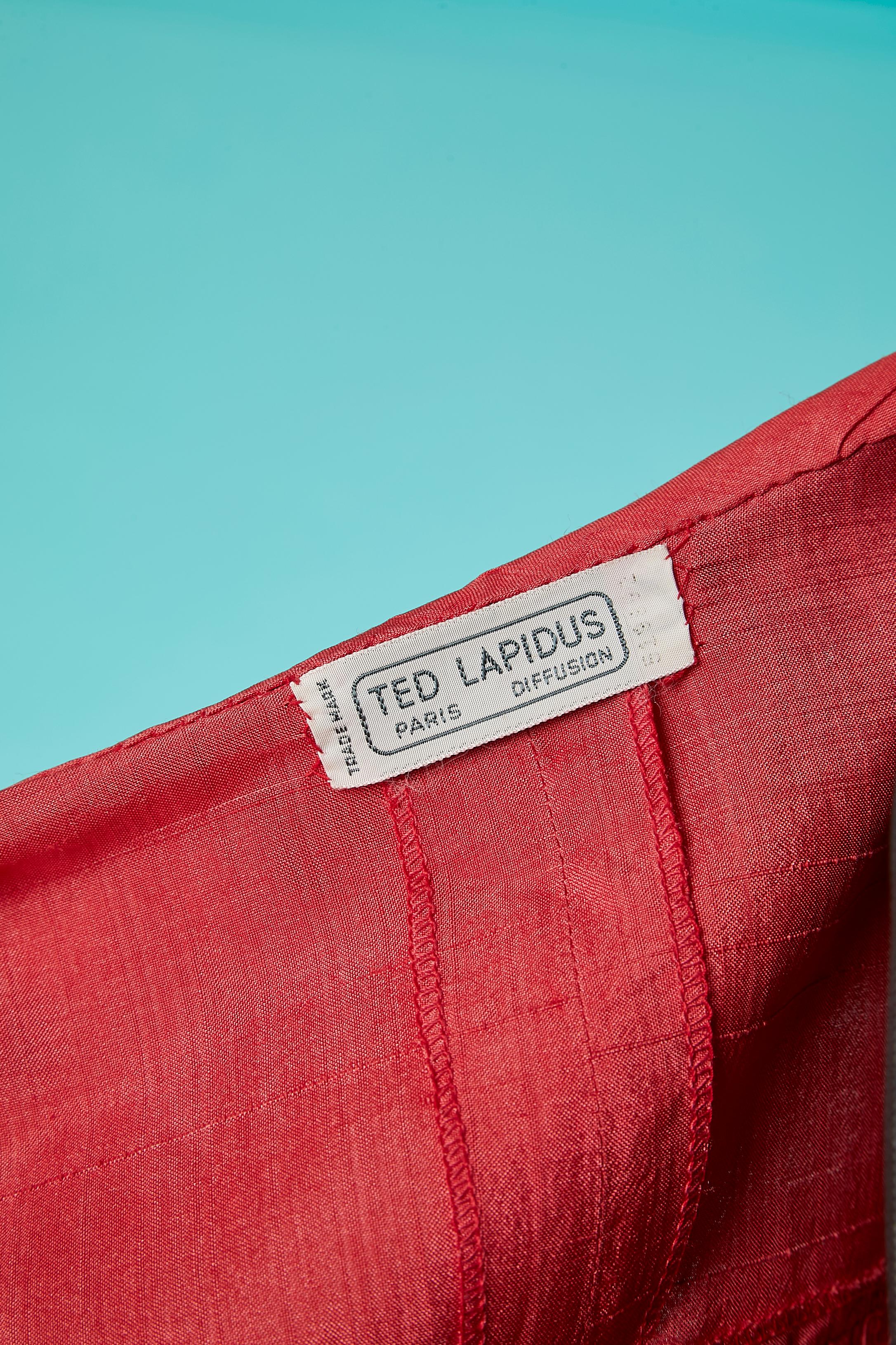 Robe de jour en soie grège Corral avec taille smockée Ted Lapidus en vente 1