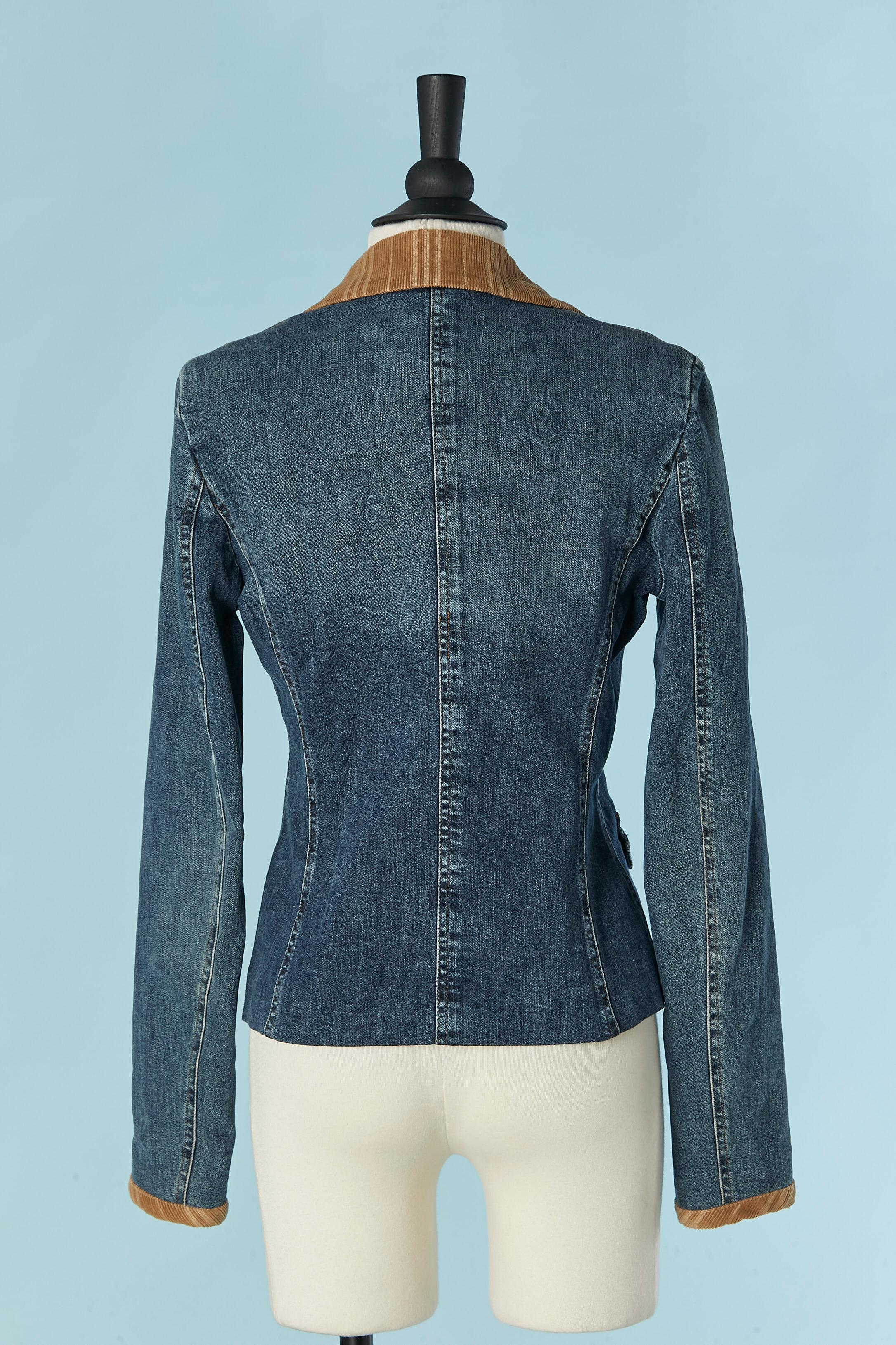 Giacca monopetto in denim, lana e camoscio D&G by Dolce & Gabbana in vendita 1