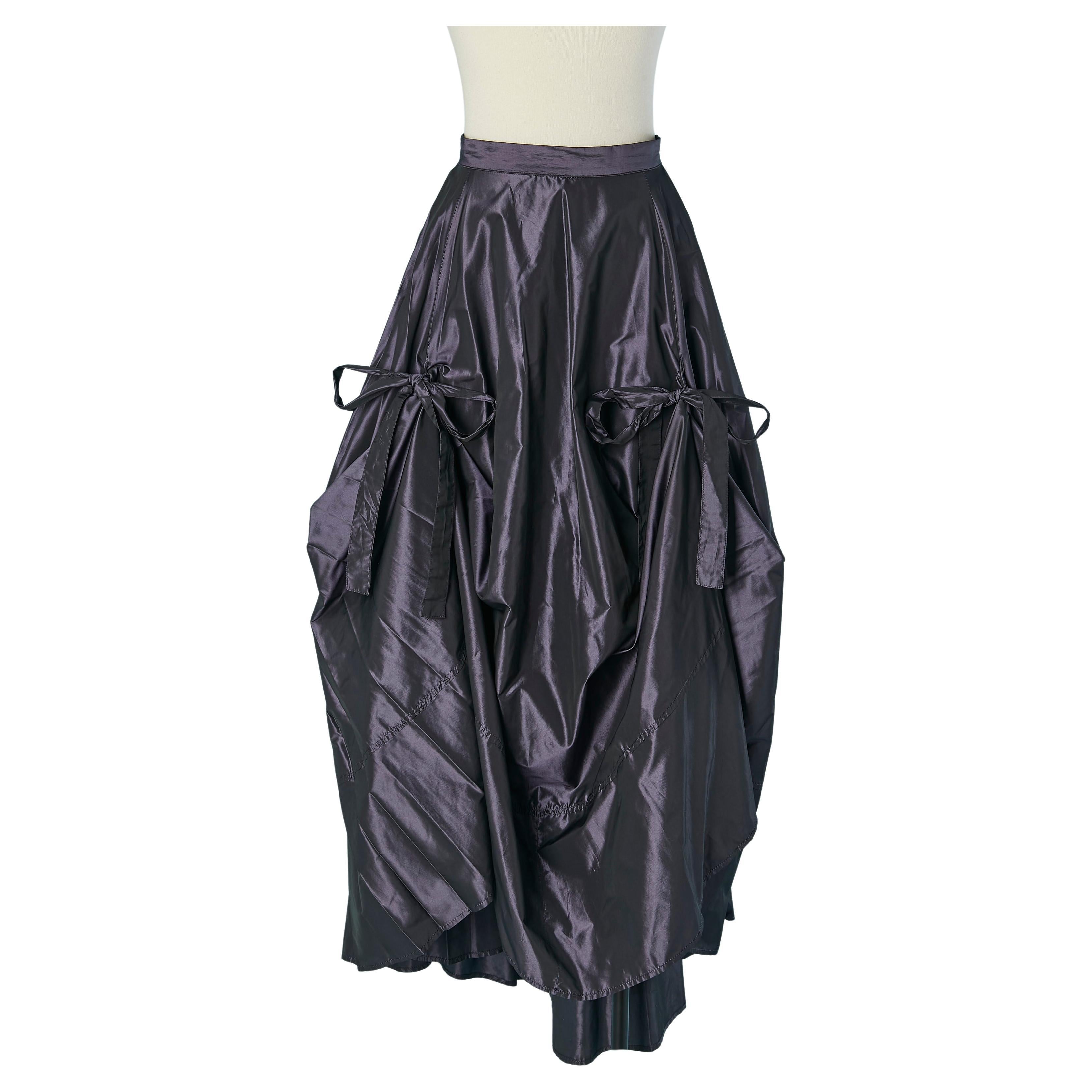 Falda de seda morada con lazo GFF by Gianfranco Ferré en venta
