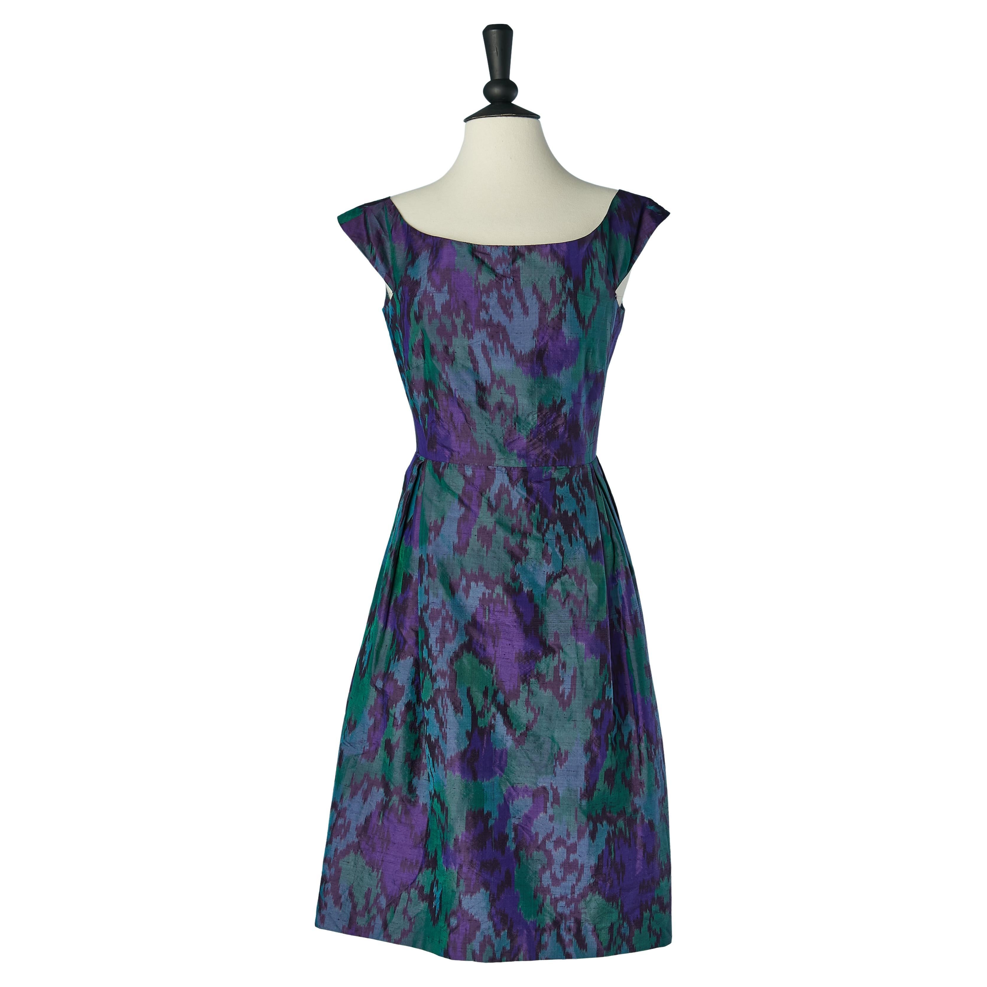 Robe de cocktail en soie imprimée "Chiné à la branche" RED VALENTINO en vente