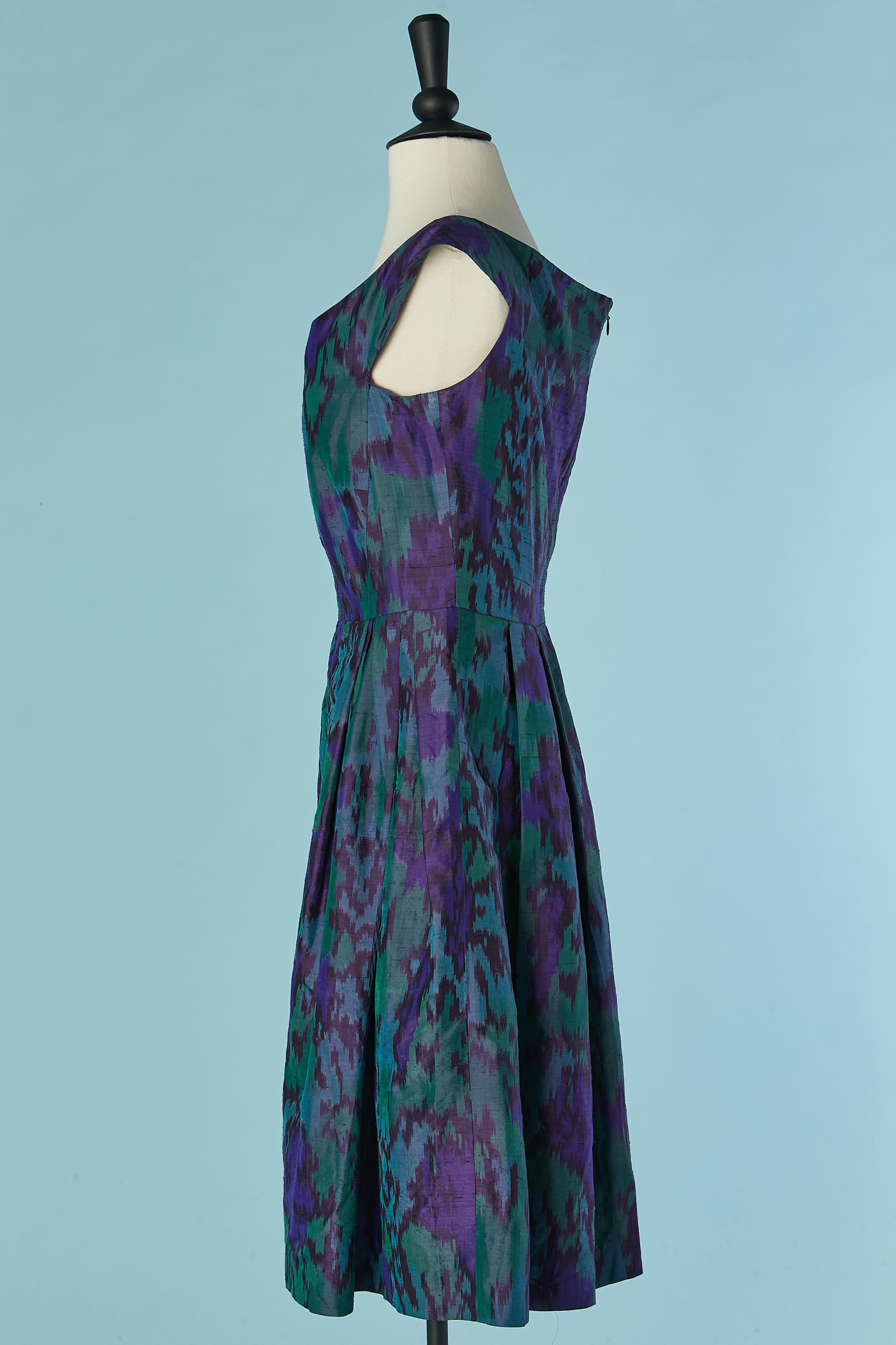 Robe de cocktail en soie imprimée 