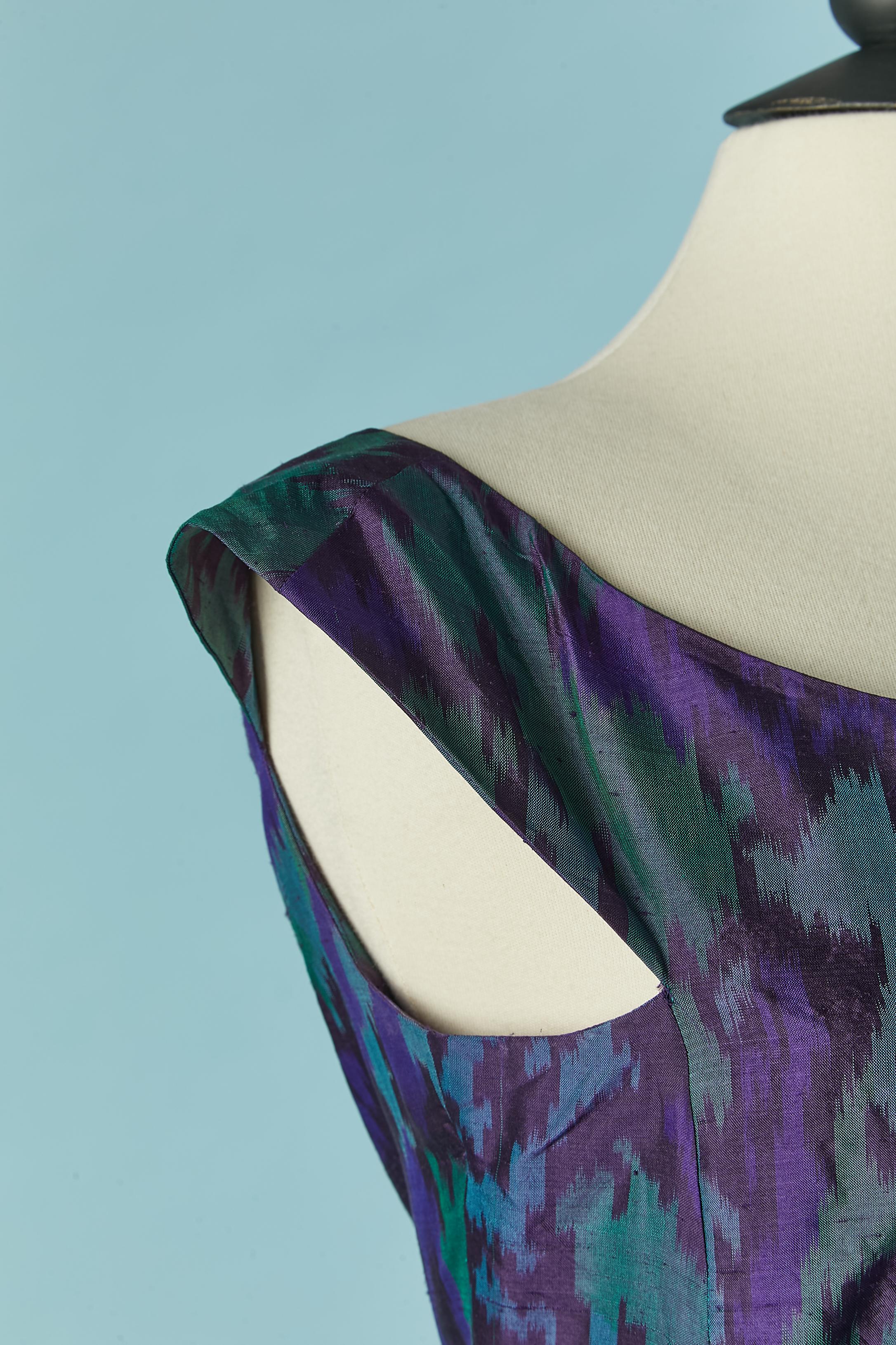 Violet Robe de cocktail en soie imprimée 