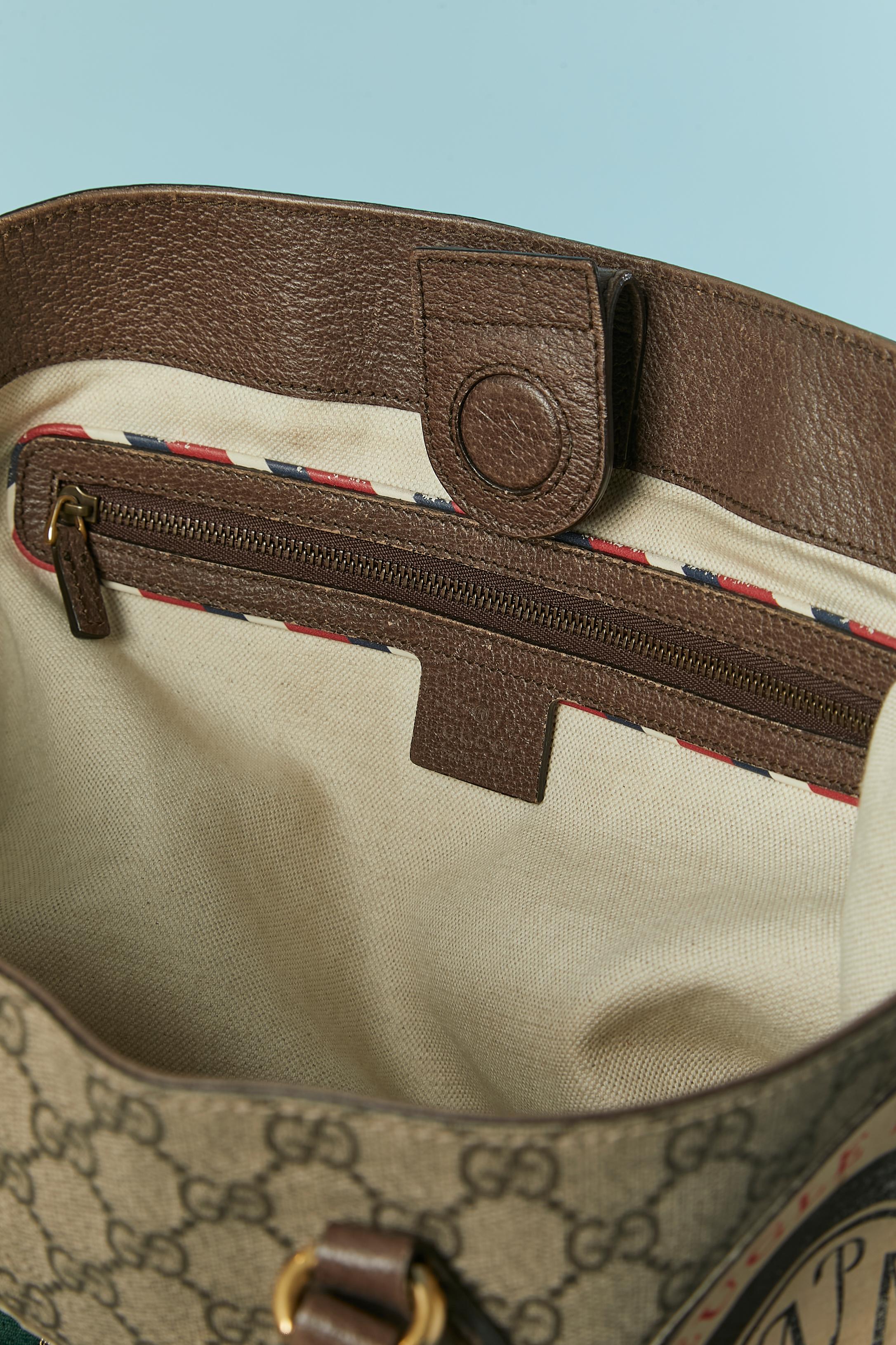 Supreme GG beschichtete Canevas Henkeltasche mit Aufnähern GUCCI im Angebot 6