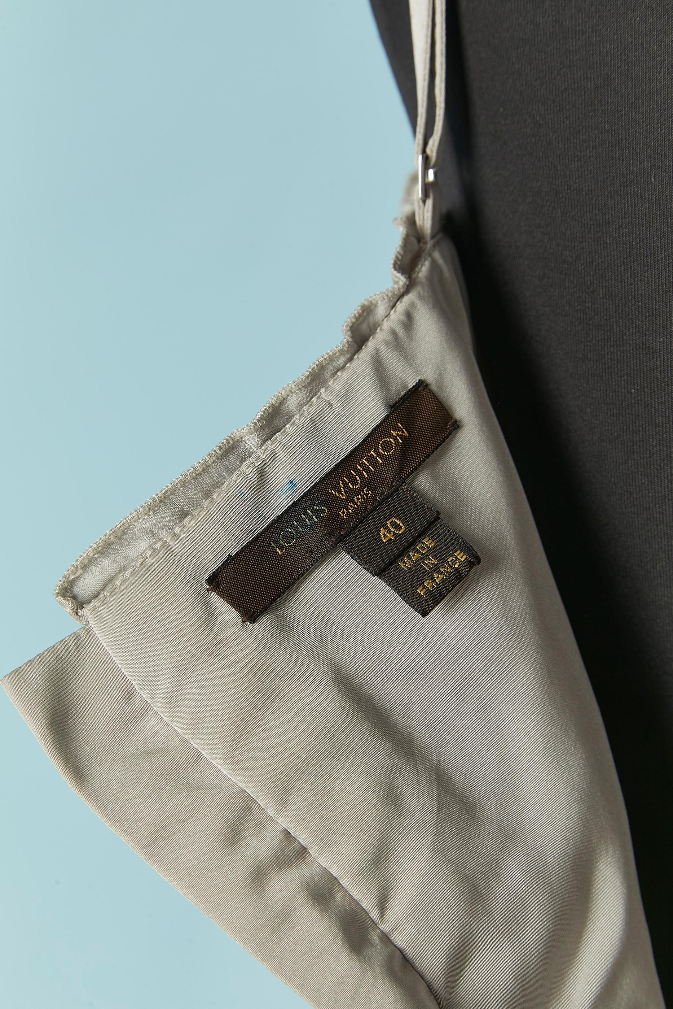 Robe de cocktail en soie grise drapée LOUIS VUITTON en vente 1
