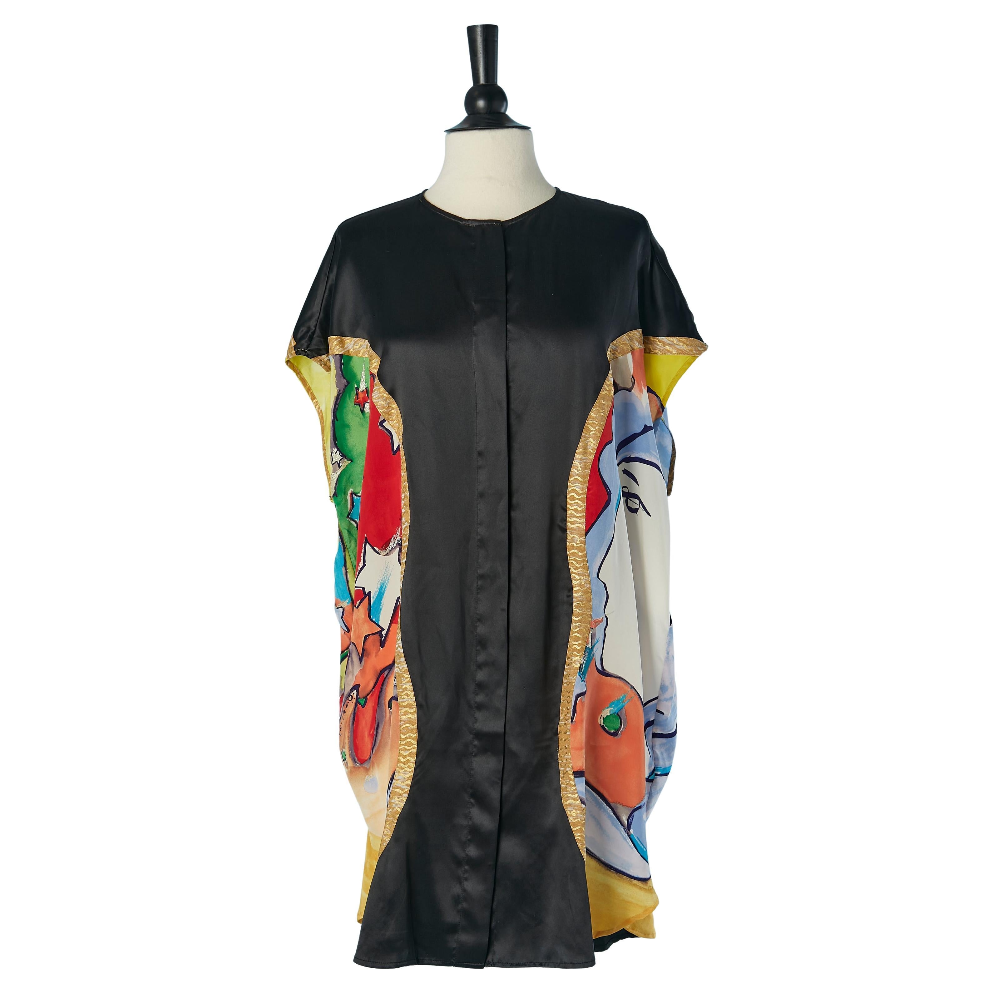 Abito camicia in seta con stampa a mano di dolore Tsumori Chisato in vendita