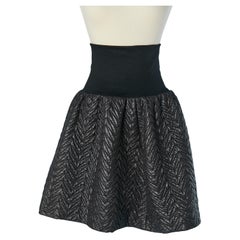 Black padded and top-stitched skirt with jersey waist TSUMORI CHISATO