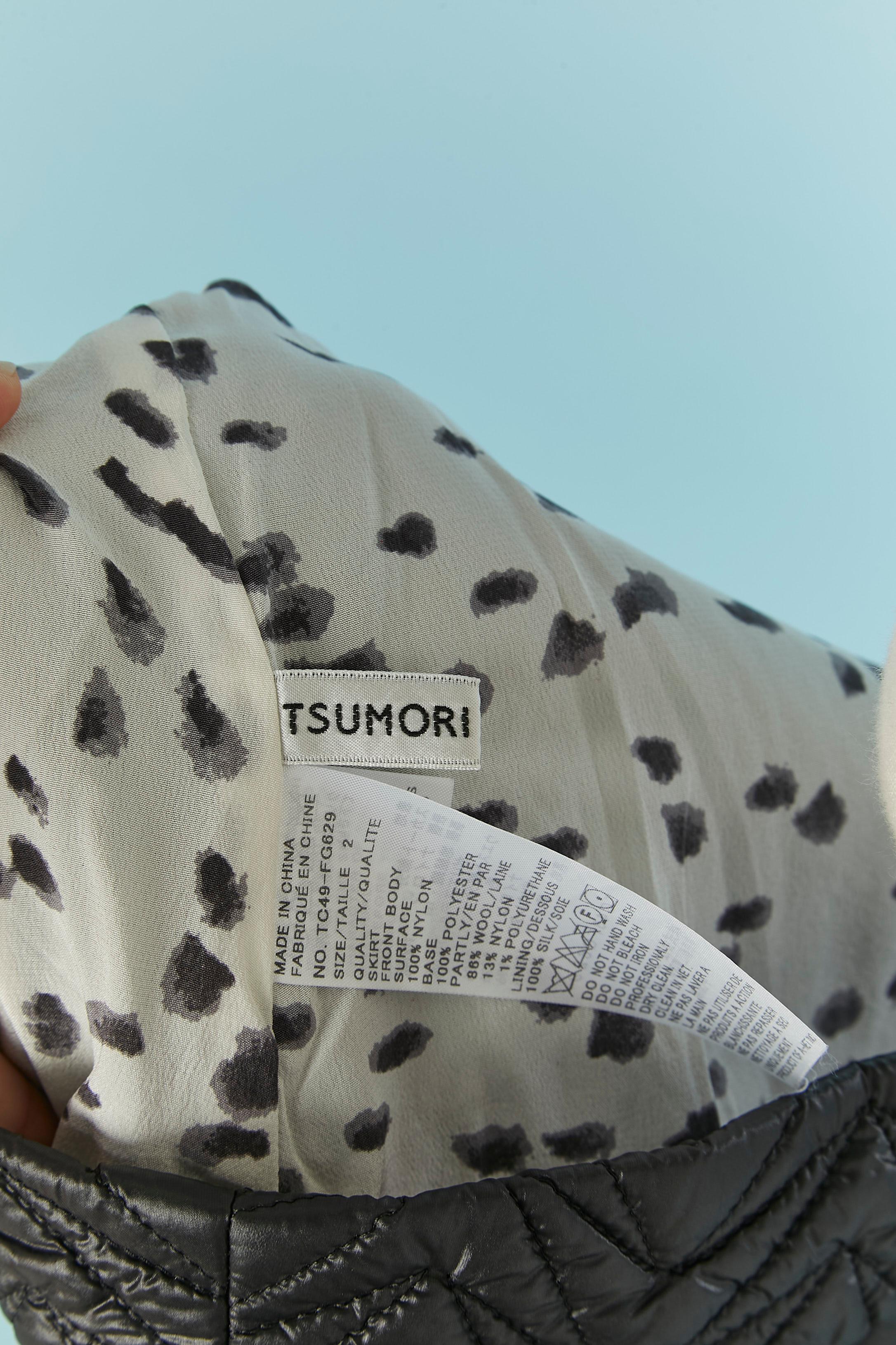 Schwarzer gepolsterter und abgesteppter Rock mit Jersey-Taille TSUMORI CHISATO im Angebot 1
