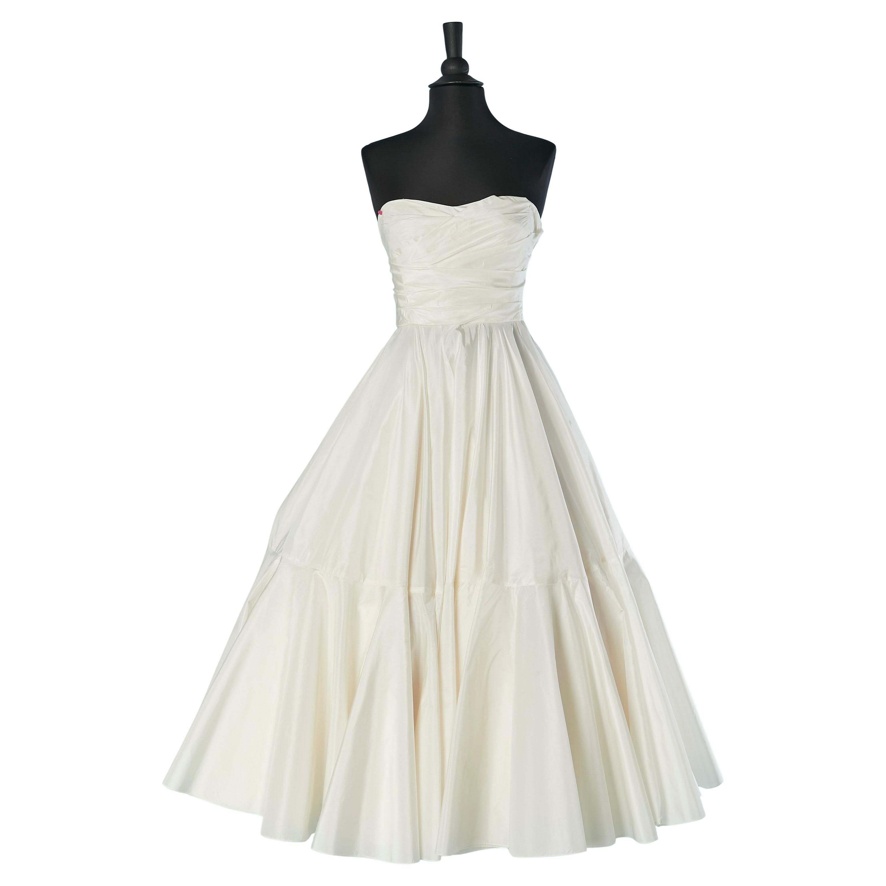Weißes Seiden-Bustierkleid CHRISTIAN DIOR im Angebot