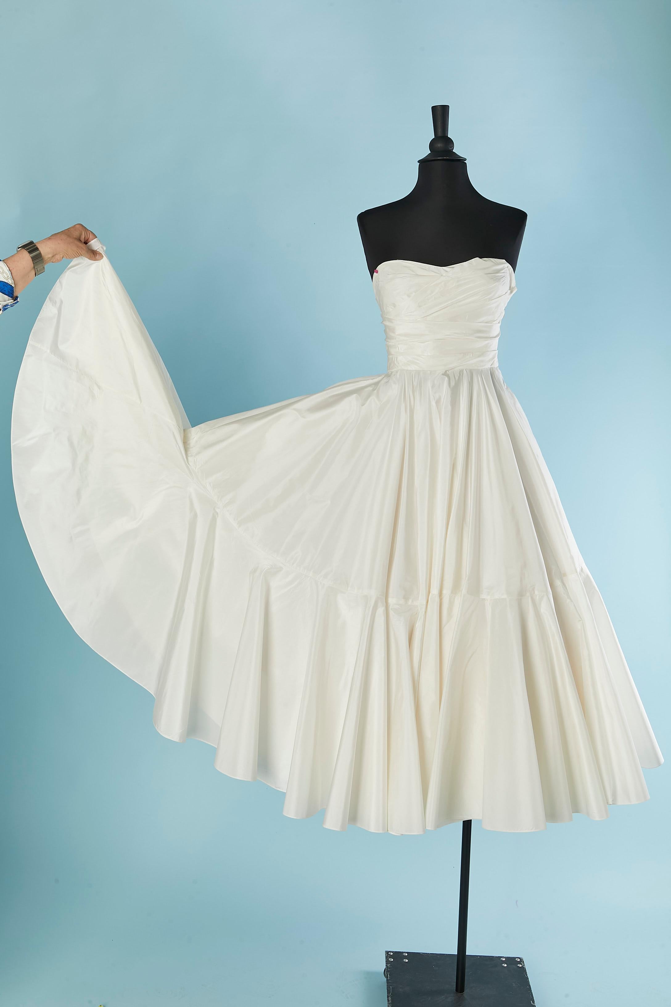Weißes Seiden-Bustierkleid CHRISTIAN DIOR Damen im Angebot