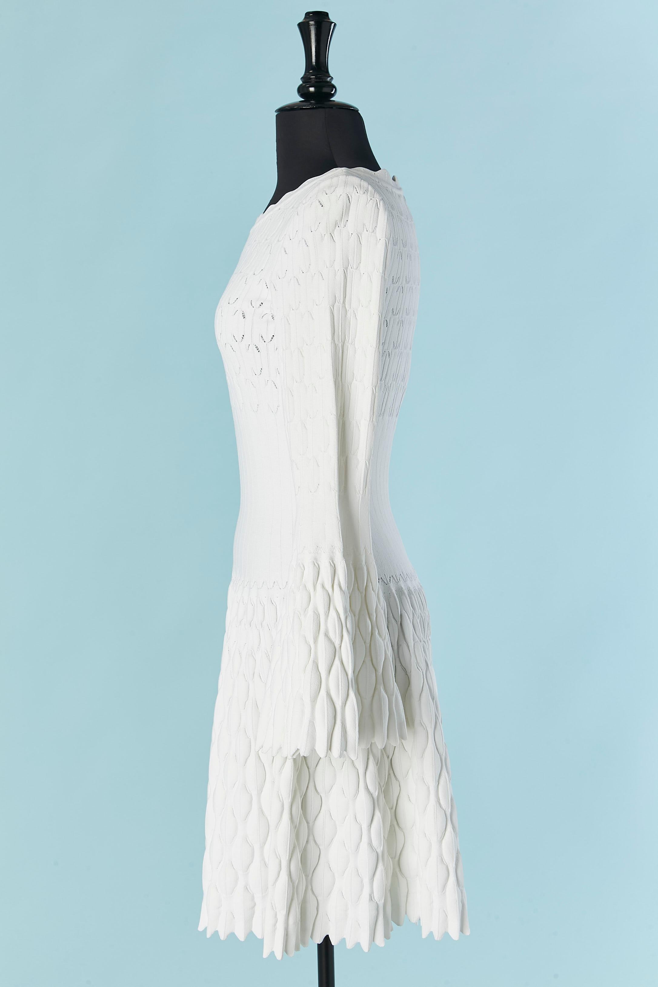 Robe en jacquard blanc ALAIA en vente 1