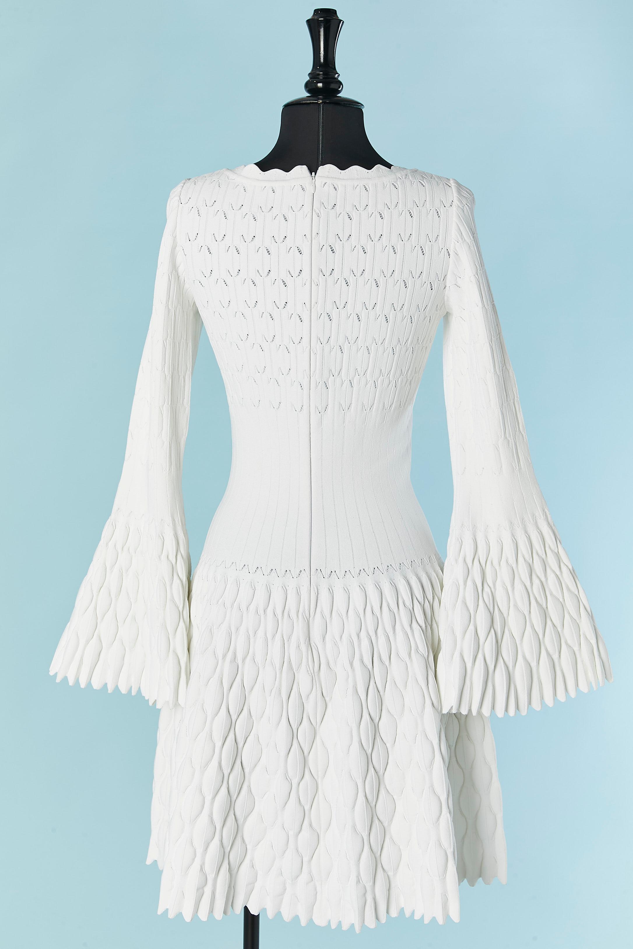 Robe en jacquard blanc ALAIA en vente 2