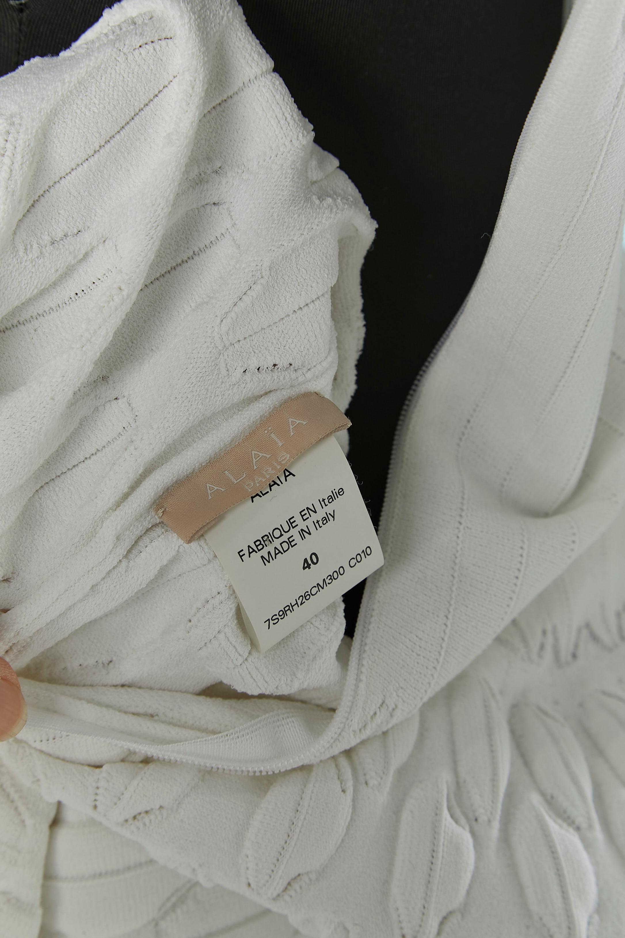 Robe en jacquard blanc ALAIA en vente 3