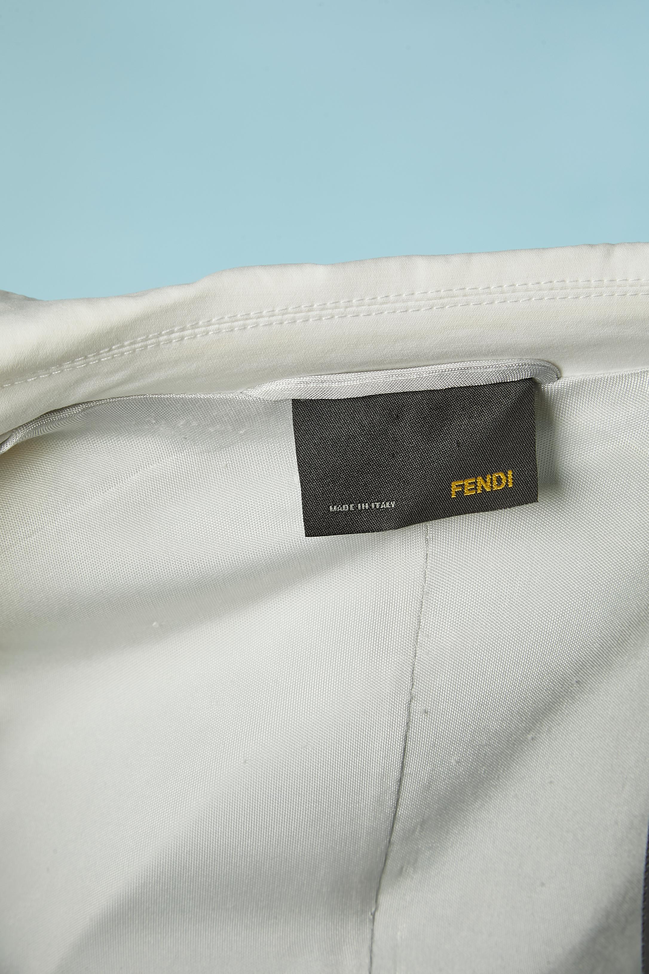 Giacca in cotone bianco con zip Fendi in vendita 5