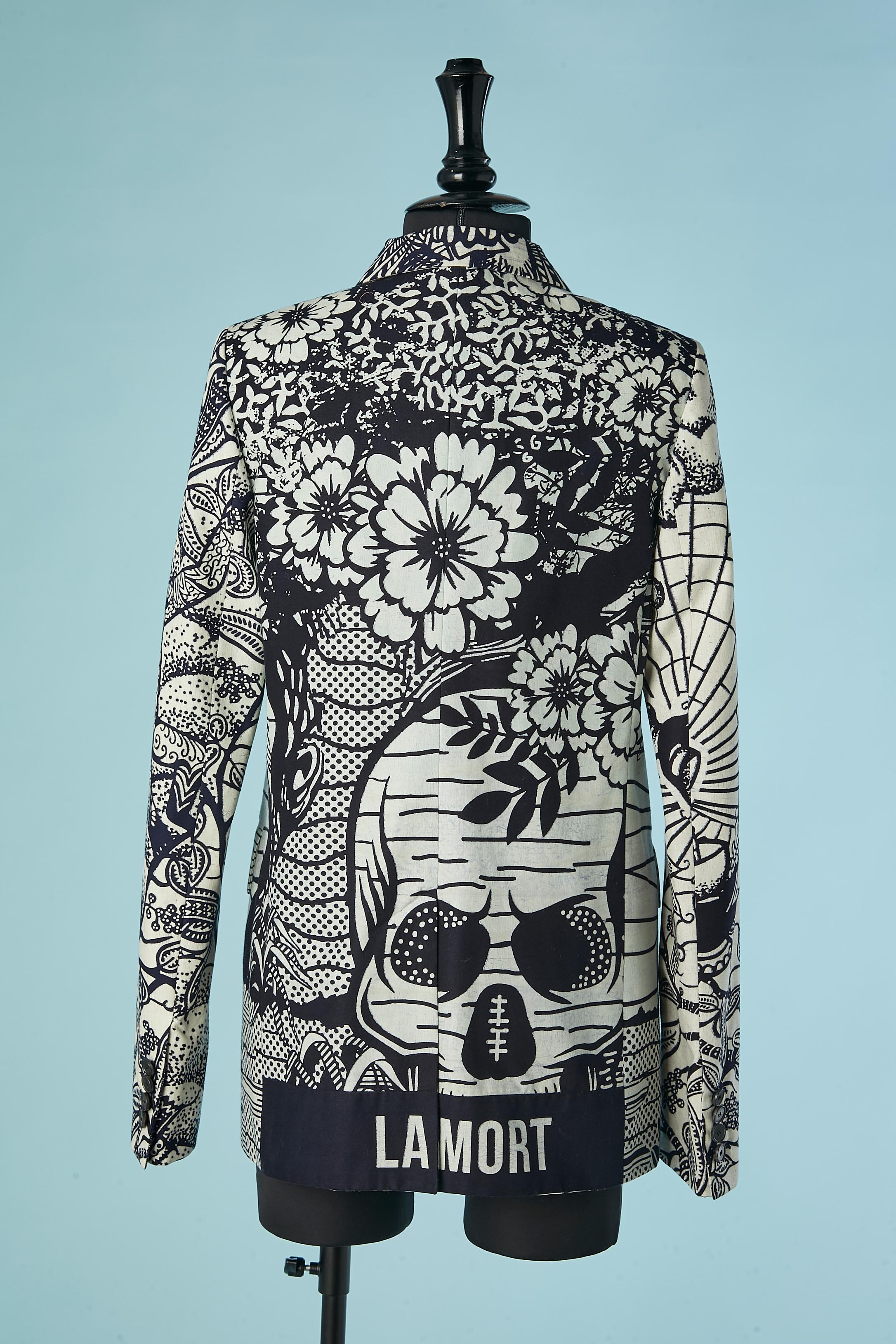 Veste en coton écru à imprimé indigo CHRISTIAN DIOR en vente 1