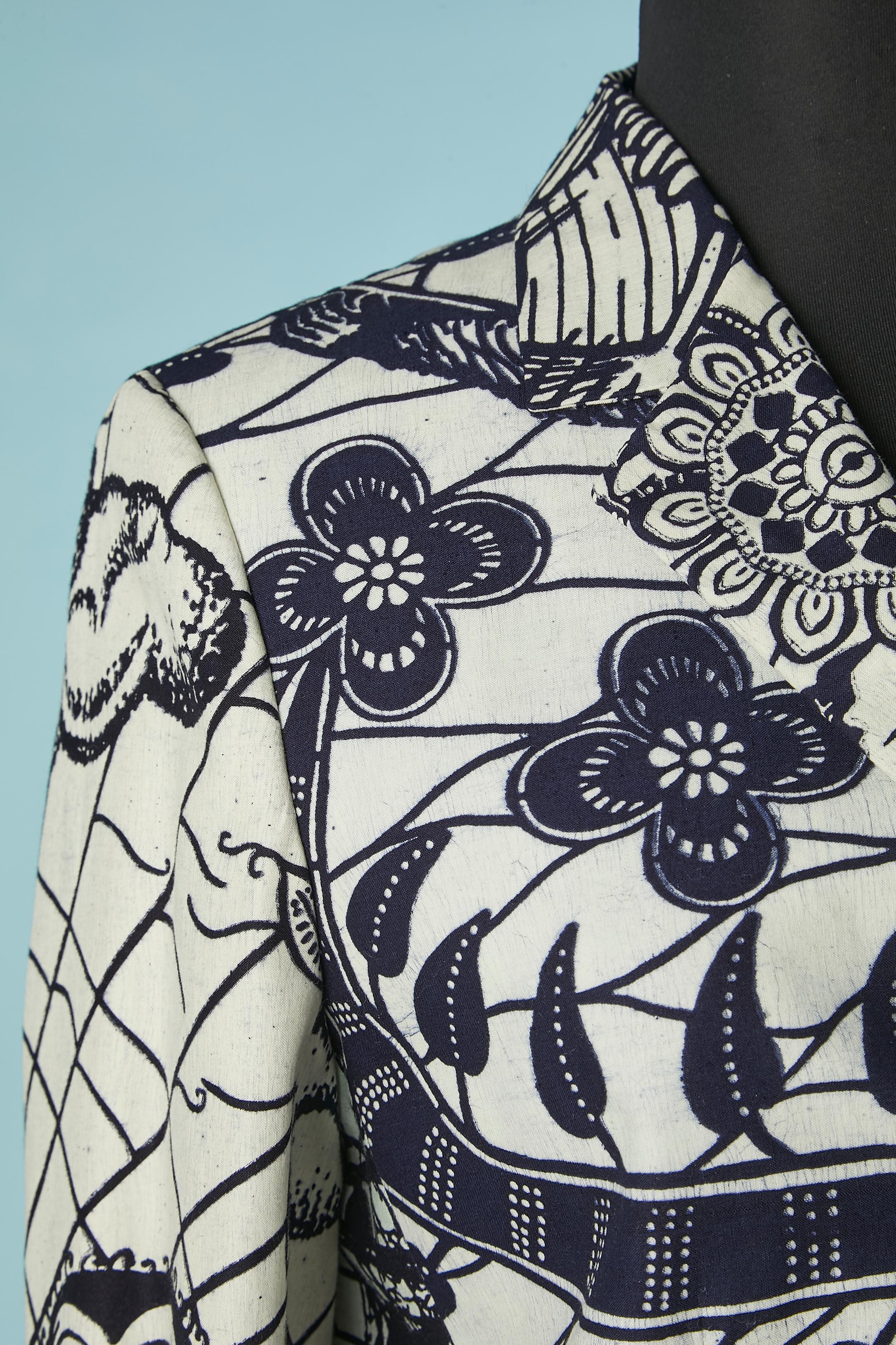Veste en coton écru à imprimé indigo CHRISTIAN DIOR Neuf - En vente à Saint-Ouen-Sur-Seine, FR