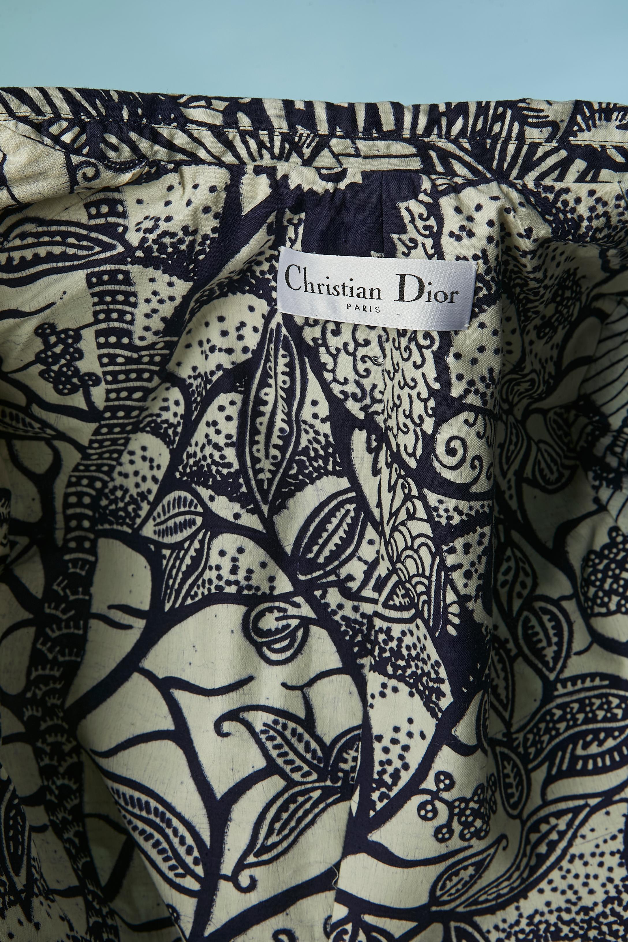 Veste en coton écru à imprimé indigo CHRISTIAN DIOR en vente 4