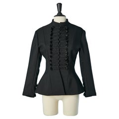 Black wool and mohair "Hussard" jacket with passementerie CHRISTIAN DIOR