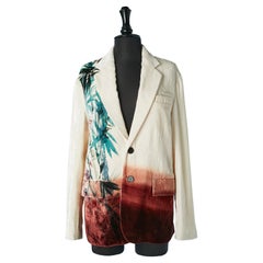 Veste en velours à simple boutonnage avec imprimé bambou CHRISTIAN DIOR
