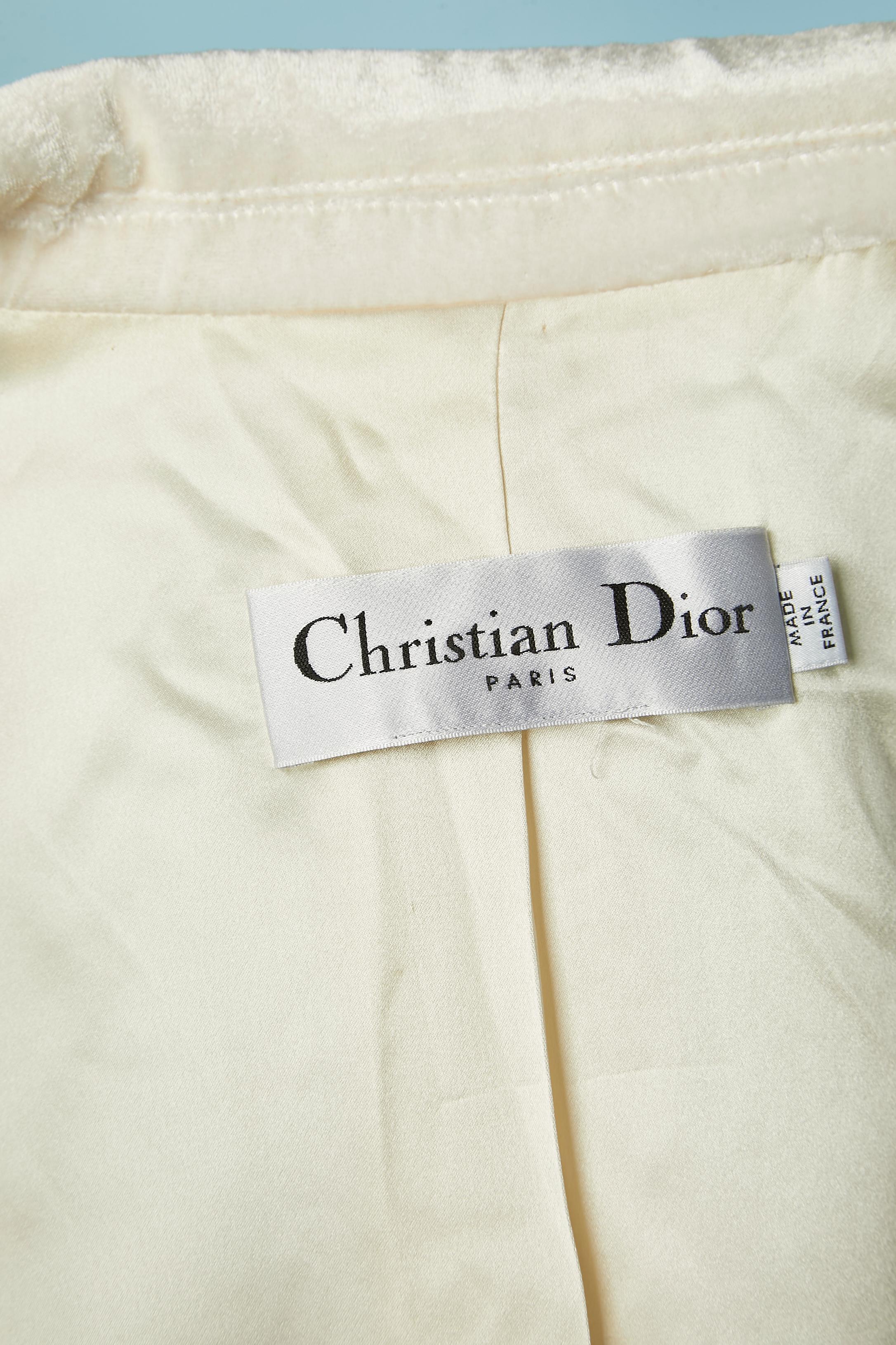 Veste en velours à simple boutonnage avec imprimé bambou CHRISTIAN DIOR en vente 6