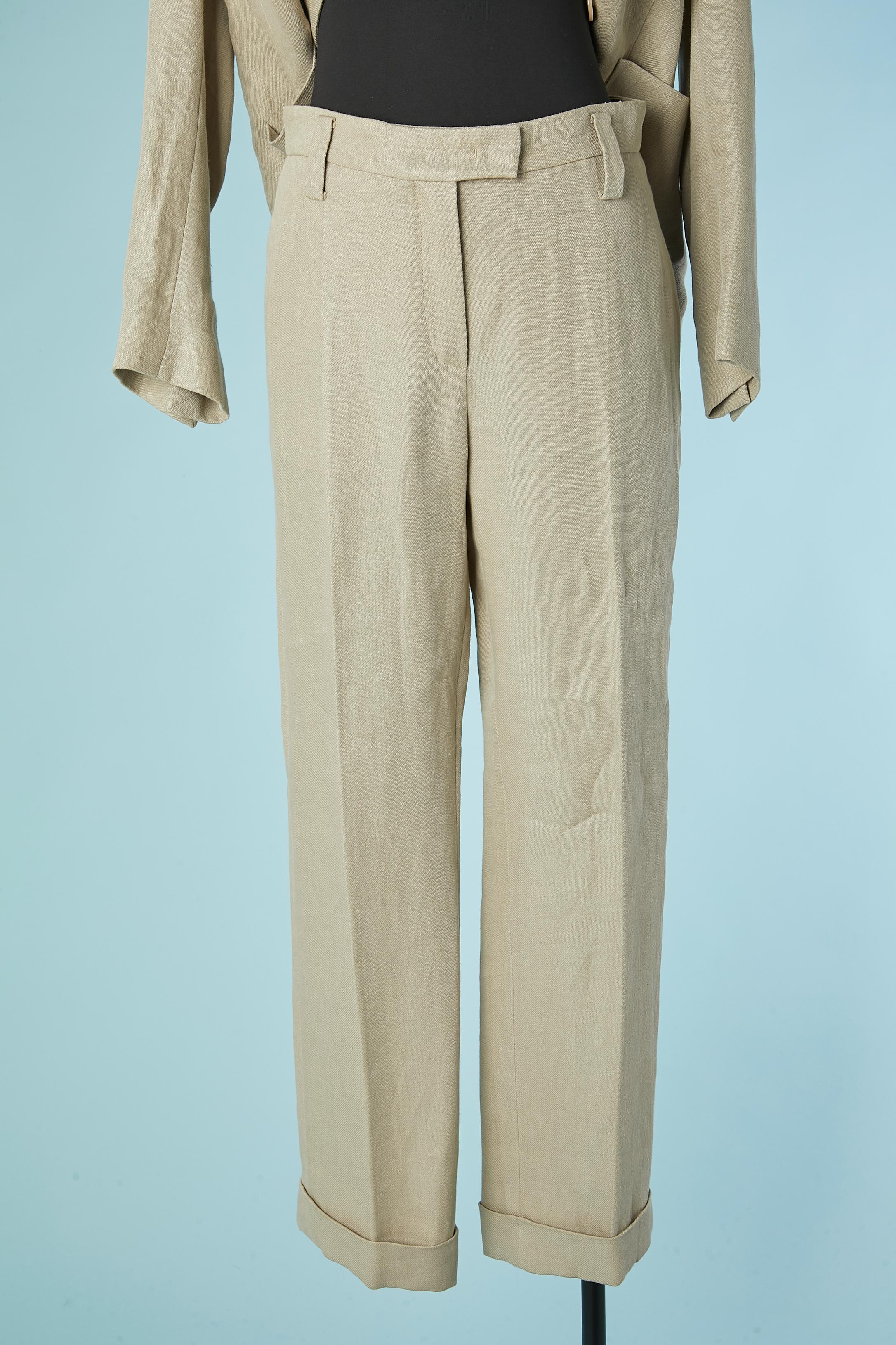 Traje pantalón de lino con chaqueta de un solo pecho SONIA RYKIEL en venta 1