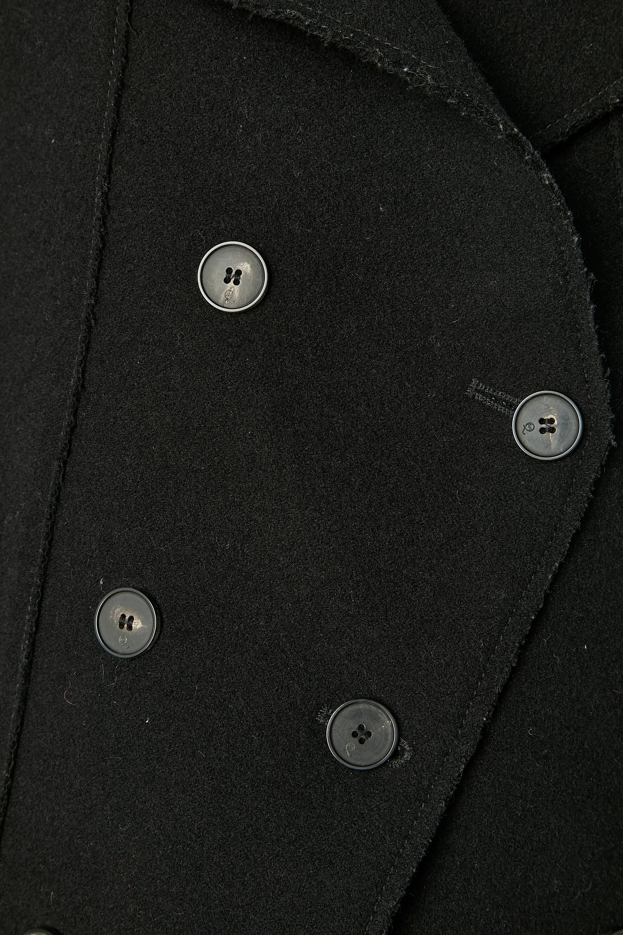 Nero Cappotto doppiopetto in lana nera McQ Alexander McQueen in vendita