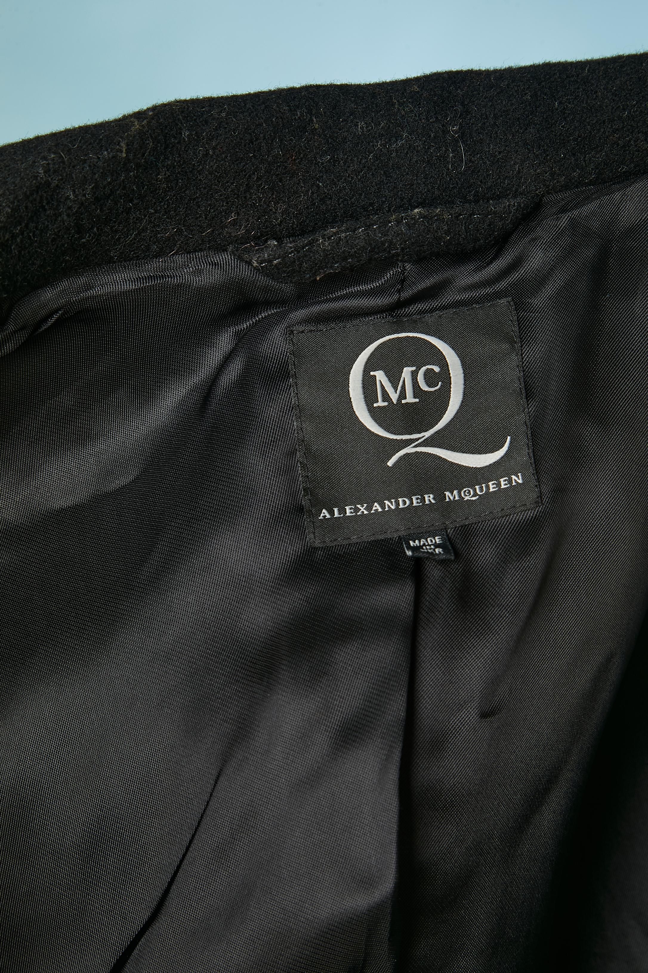 Cappotto doppiopetto in lana nera McQ Alexander McQueen in vendita 1
