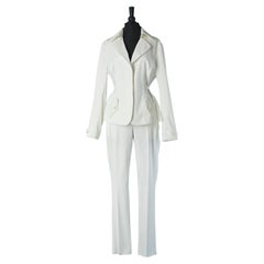 White cotton trouser pant suit JUST CAVALLI New