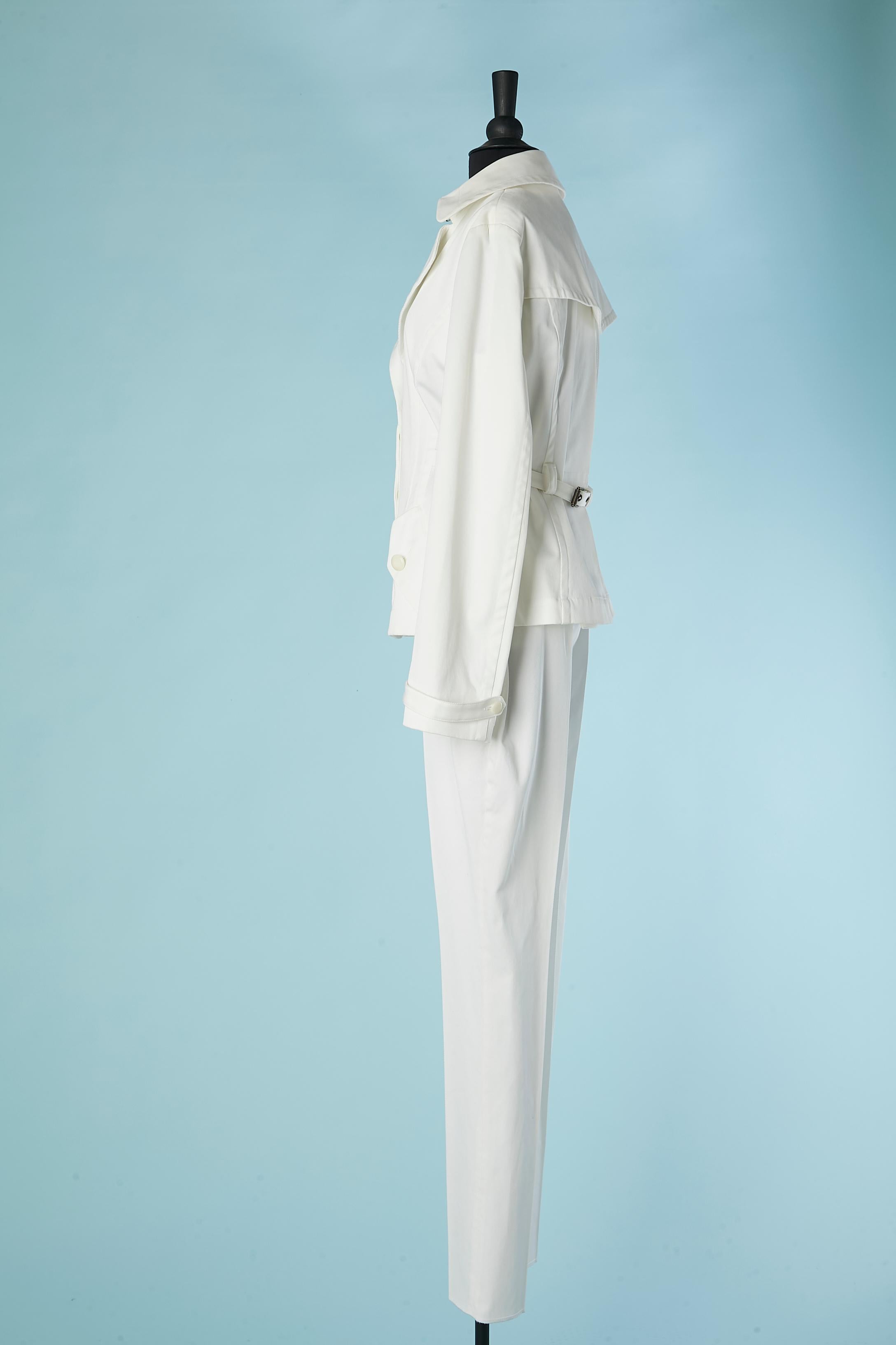 Traje pantalón blanco de algodón JUST CAVALLI Nuevo en Nuevo estado para la venta en Saint-Ouen-Sur-Seine, FR