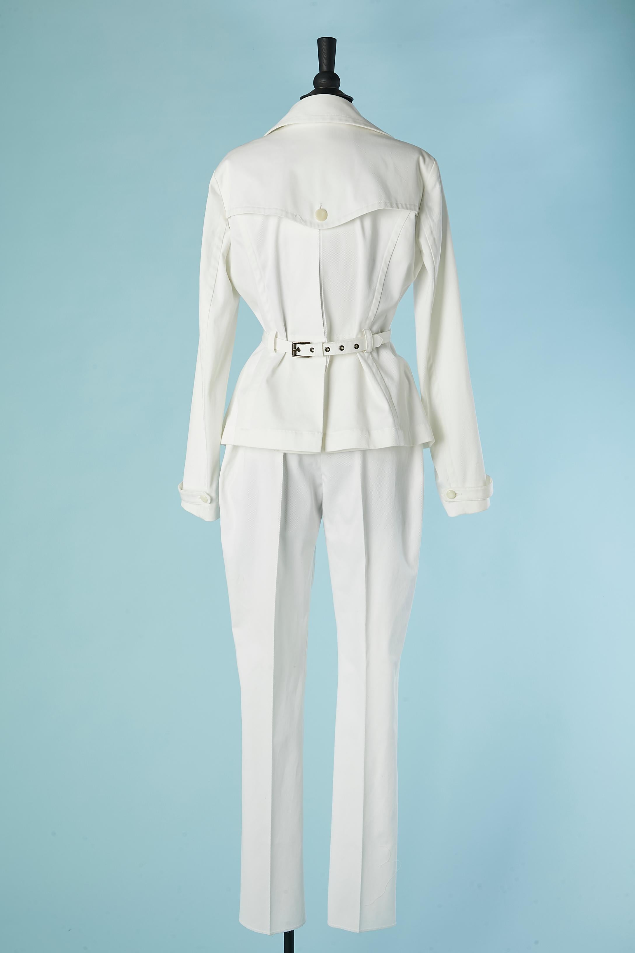 De las mujeres Traje pantalón blanco de algodón JUST CAVALLI Nuevo en venta