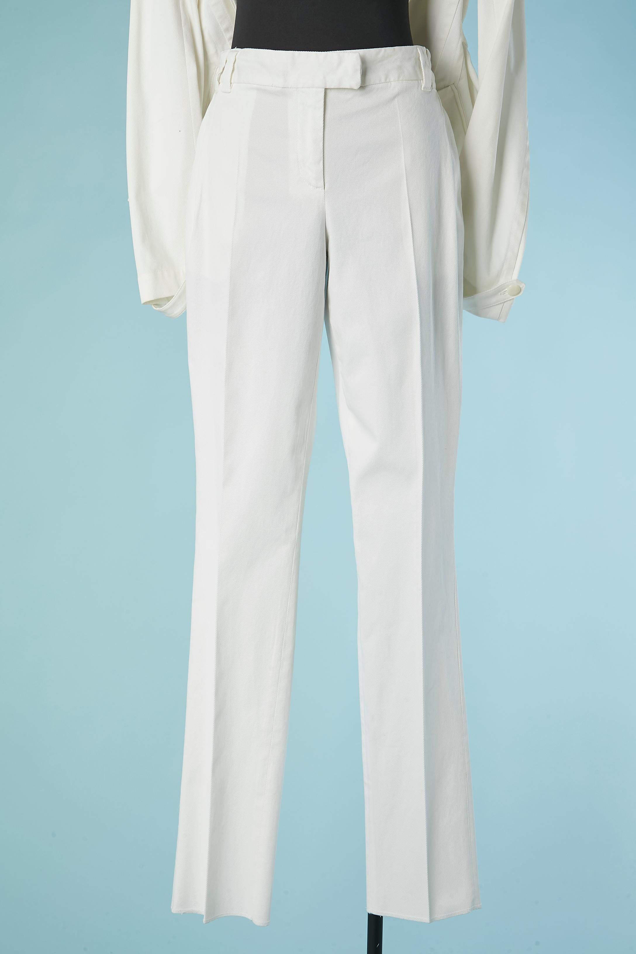 Traje pantalón blanco de algodón JUST CAVALLI Nuevo en venta 4