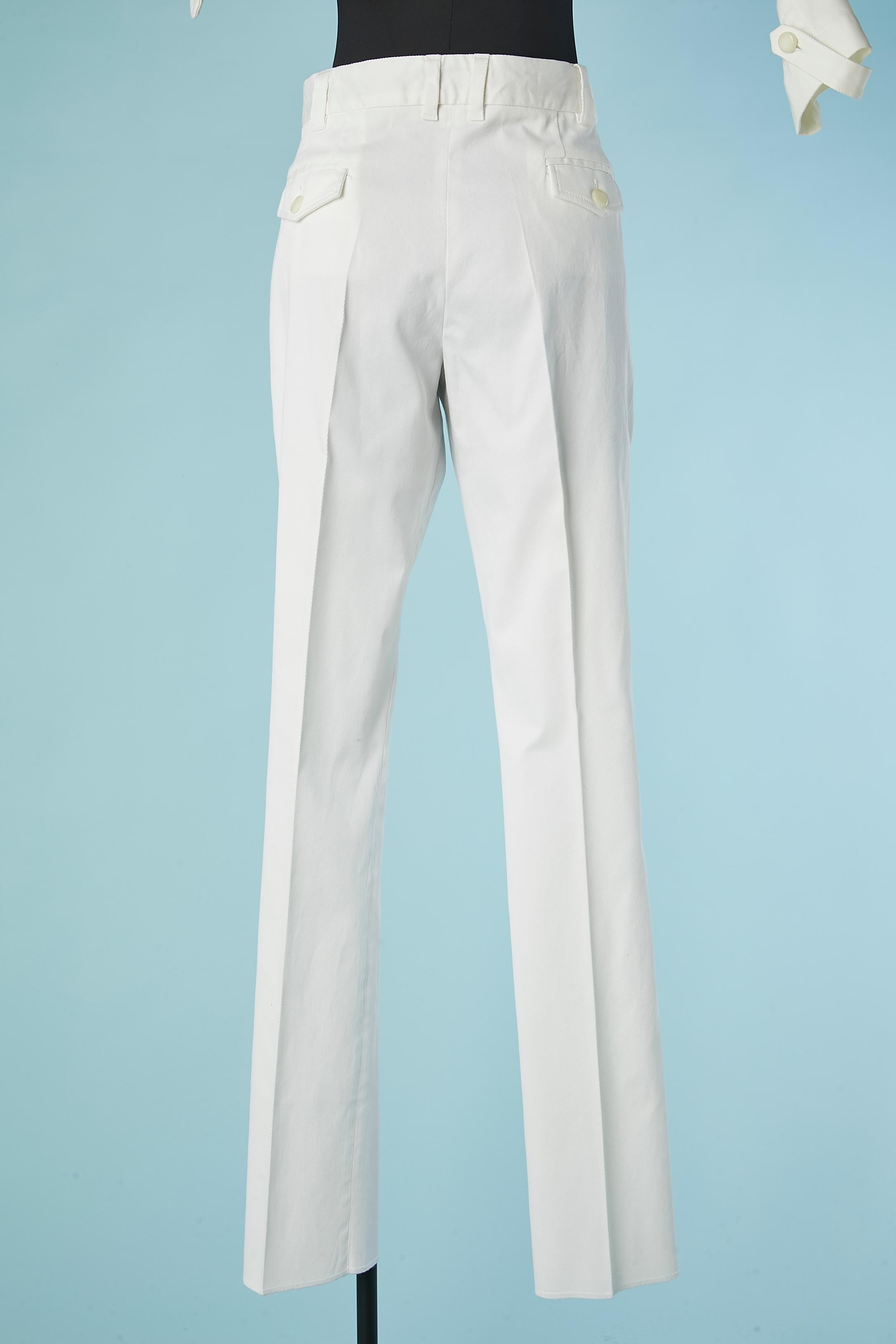 Traje pantalón blanco de algodón JUST CAVALLI Nuevo en venta 6