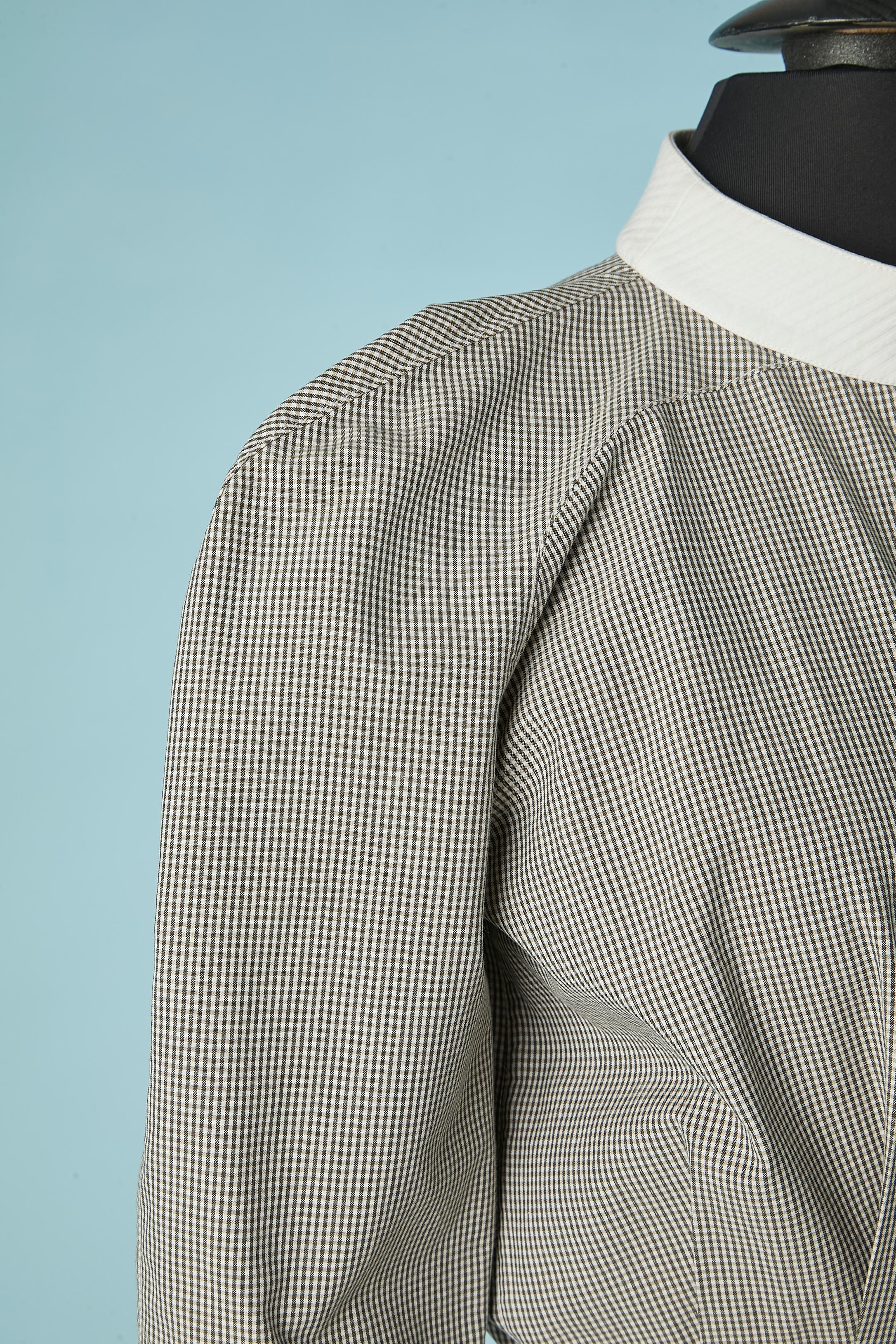 Camicia Vichy bianca e grigia con collo bianco Thierry Mugler In condizioni ottime in vendita a Saint-Ouen-Sur-Seine, FR