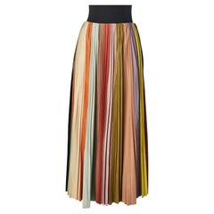 Jupe en cuir plissé multicolore Sun-Ray CHRISTIAN DIOR SS19