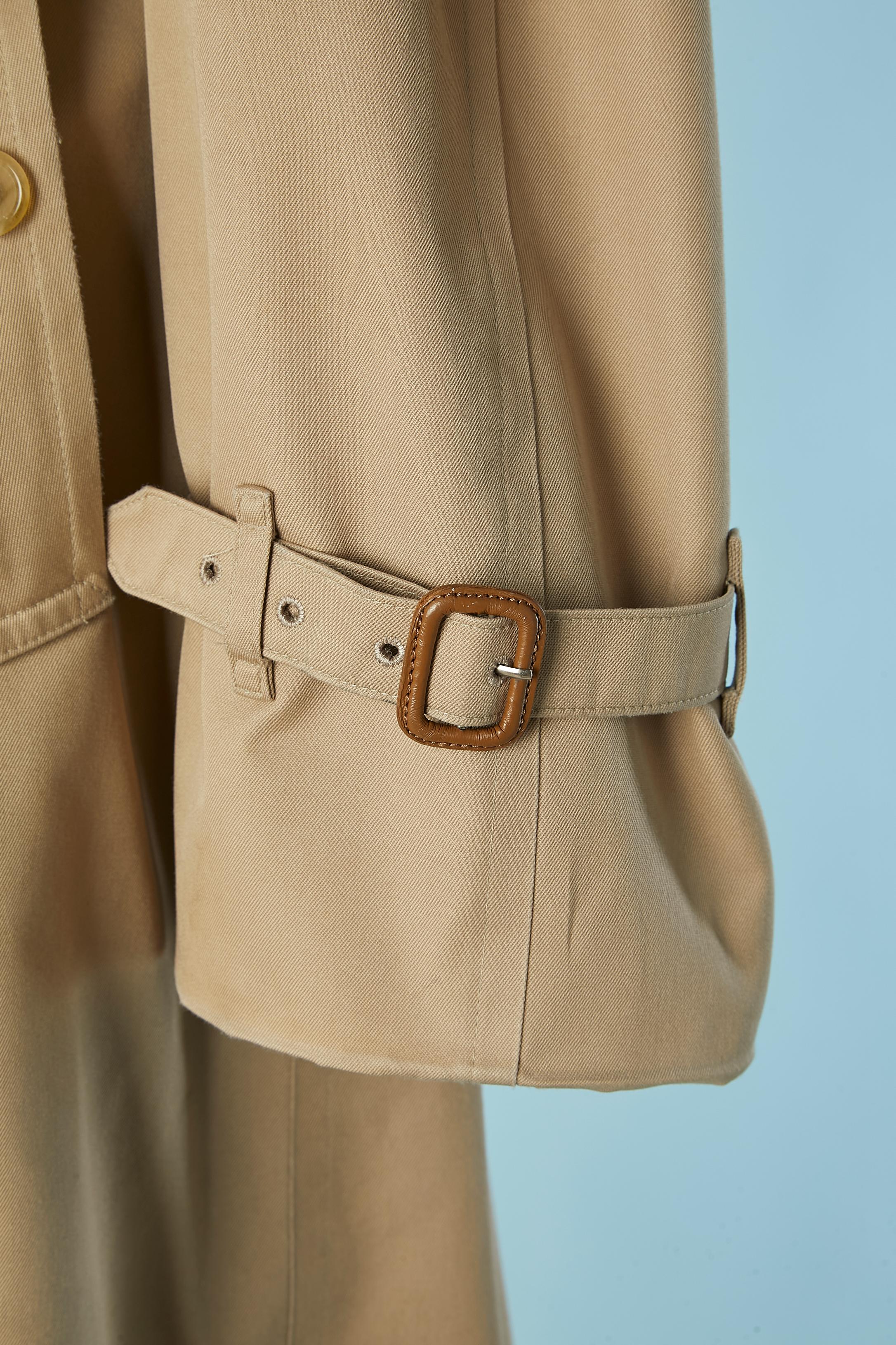 Trench-coat en coton beige à double boutonnage, doublé de laine BURBERRYS Excellent état - En vente à Saint-Ouen-Sur-Seine, FR