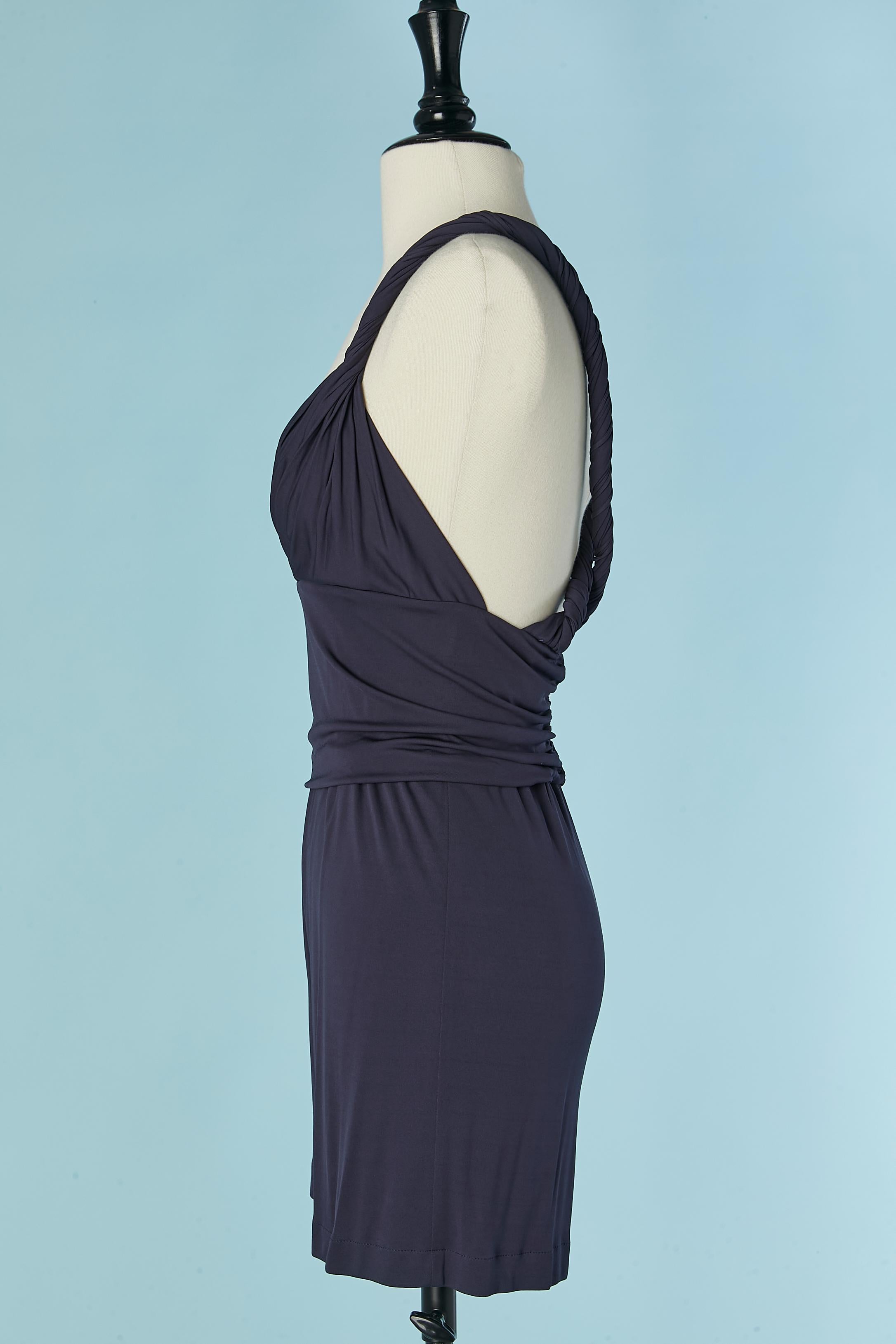 De las mujeres Mono corto de punto de seda azul marino con tirante trenzado CHRISTIAN DIOR en venta