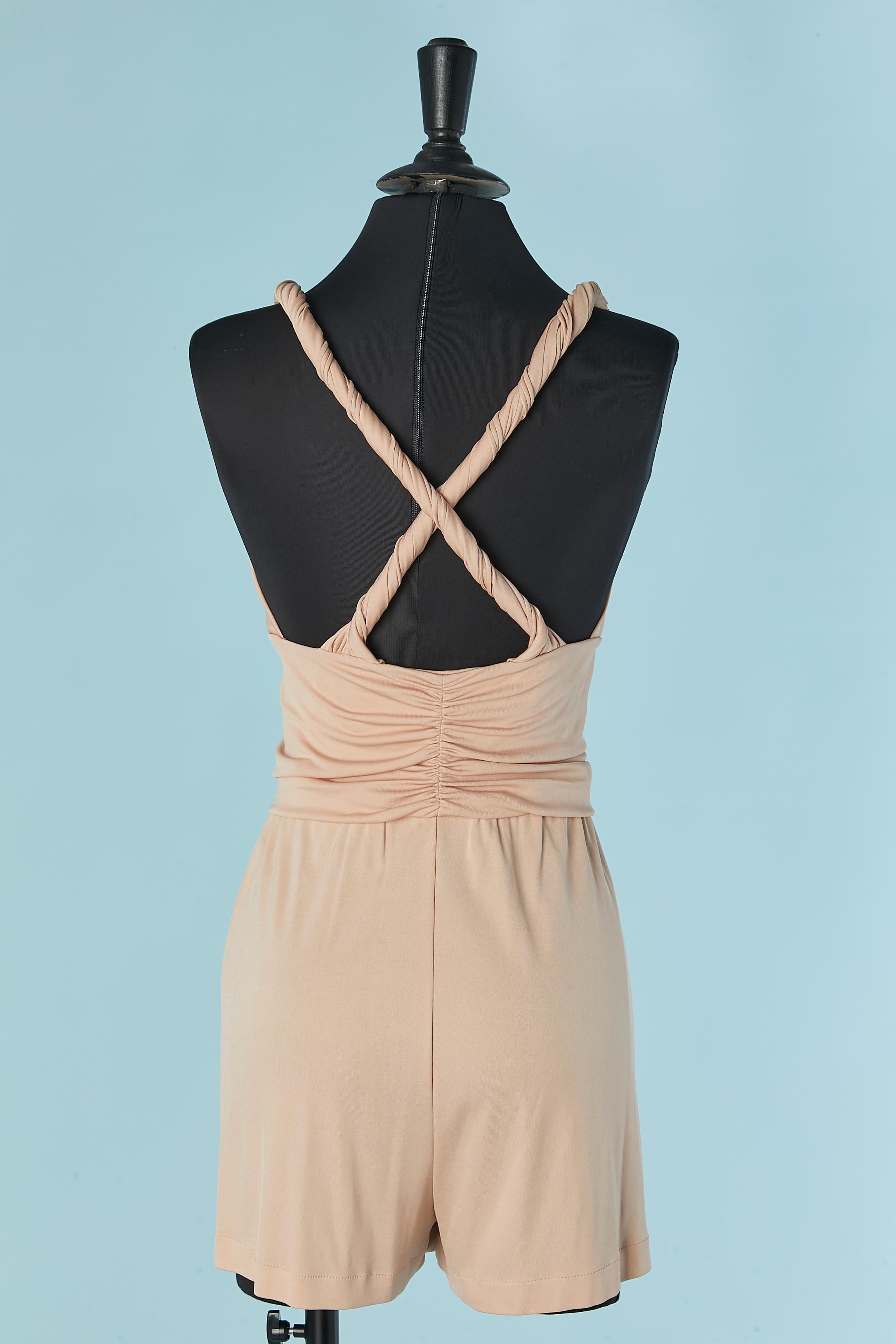 De las mujeres Mono corto de jersey de seda rosa beige CHRISTIAN DIOR en venta