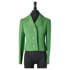 Veste courte en laine verte à simple boutonnage DIORLING by CHRISTIAN DIOR London