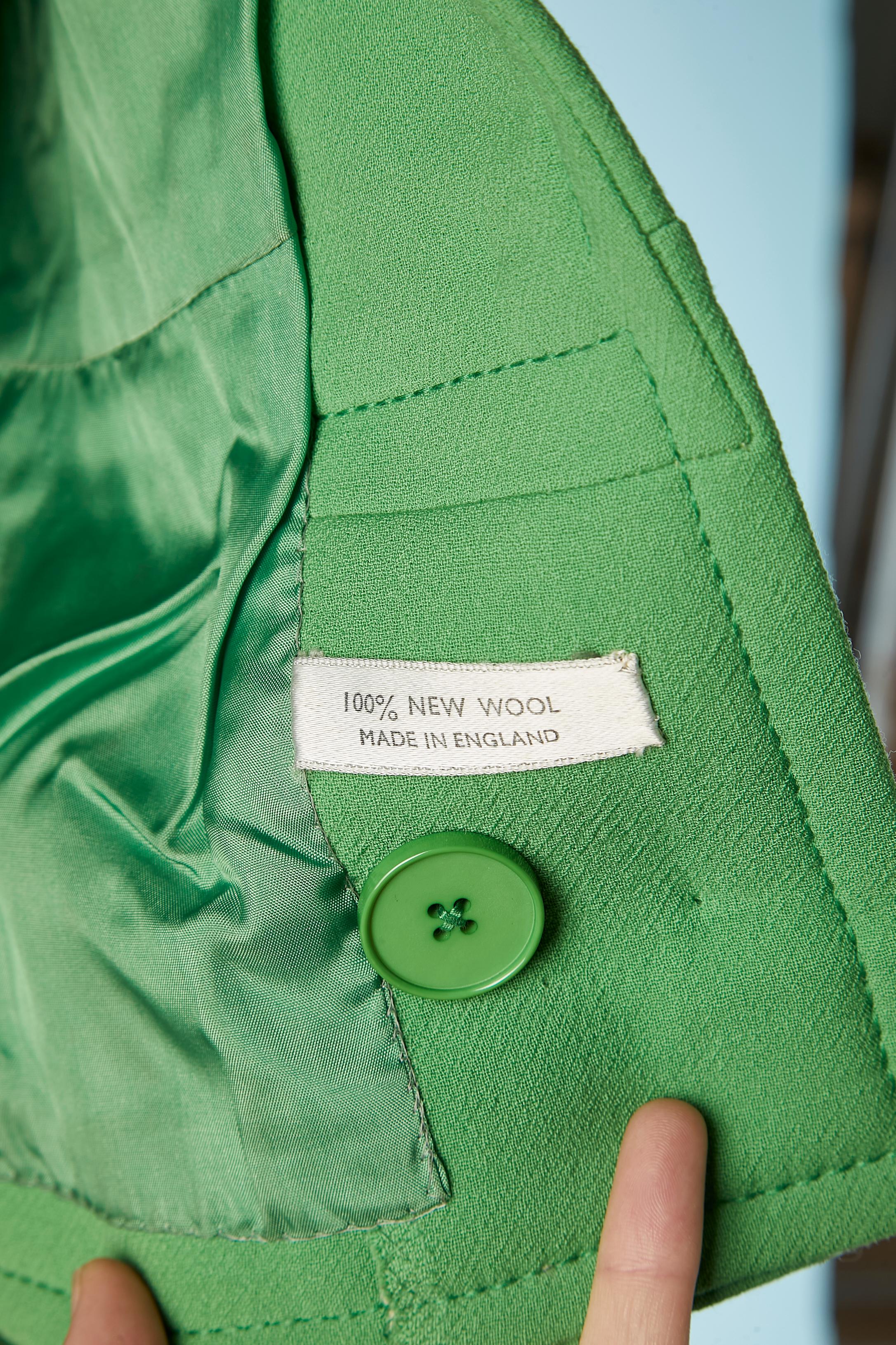 Veste courte en laine verte à simple boutonnage DIORLING by CHRISTIAN DIOR London en vente 2