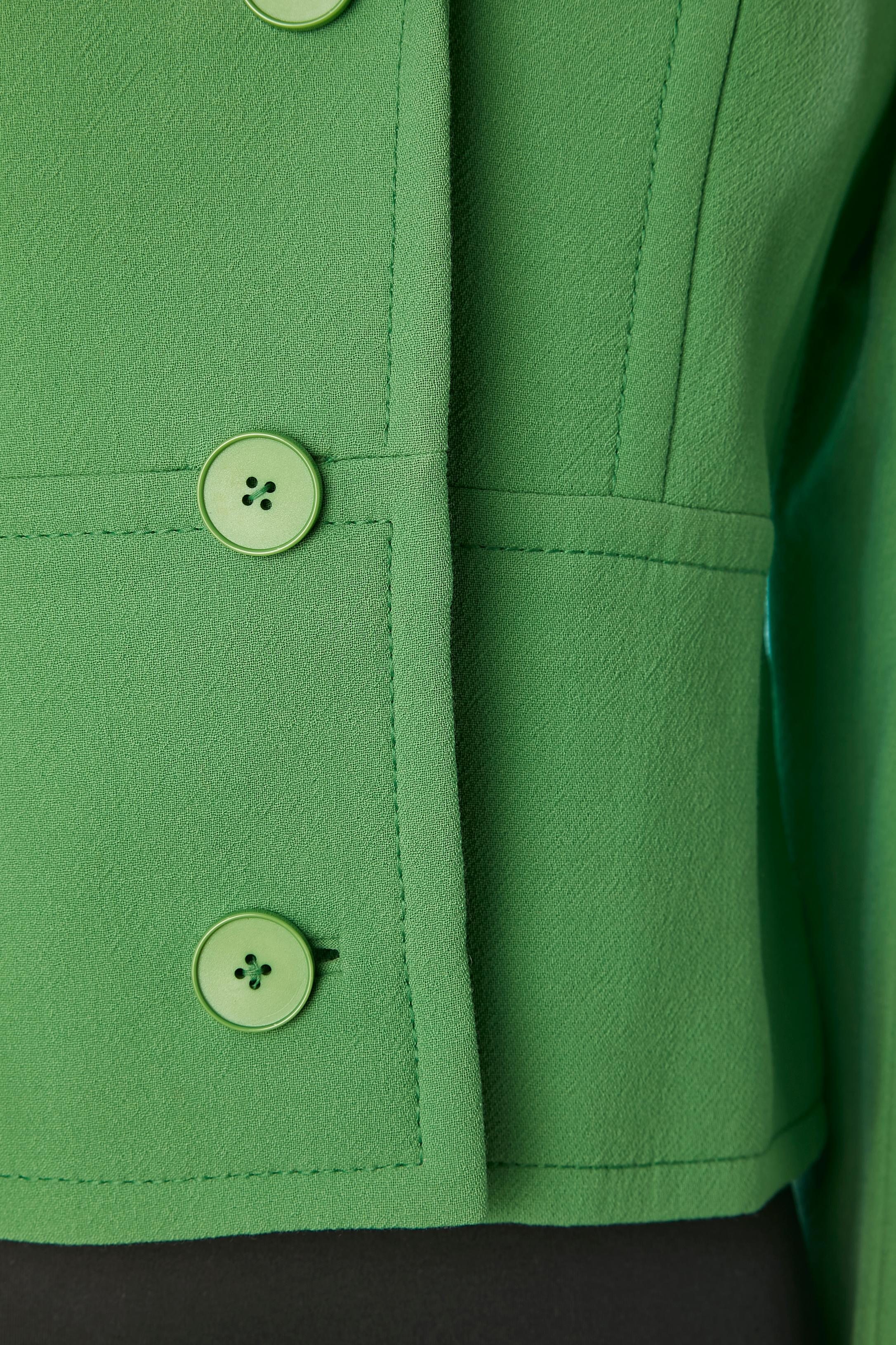 Vert Veste courte en laine verte à simple boutonnage DIORLING by CHRISTIAN DIOR London en vente
