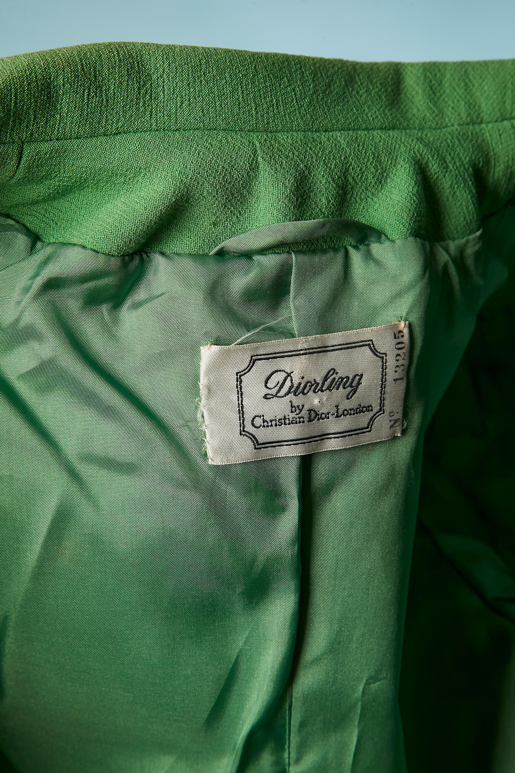 Veste courte en laine verte à simple boutonnage DIORLING by CHRISTIAN DIOR London en vente 1
