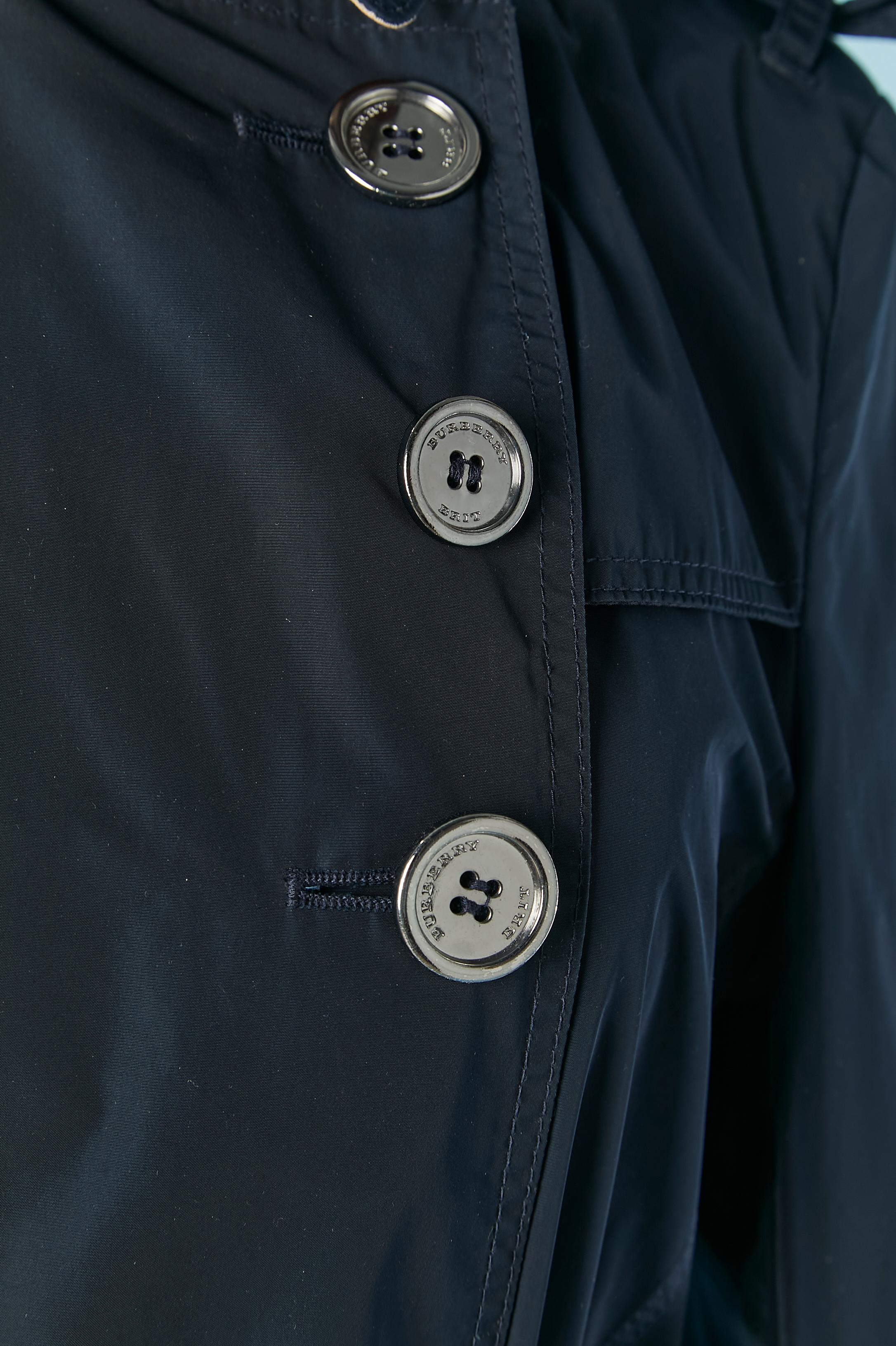 Nero Trench blu navy Burberry Brit in vendita