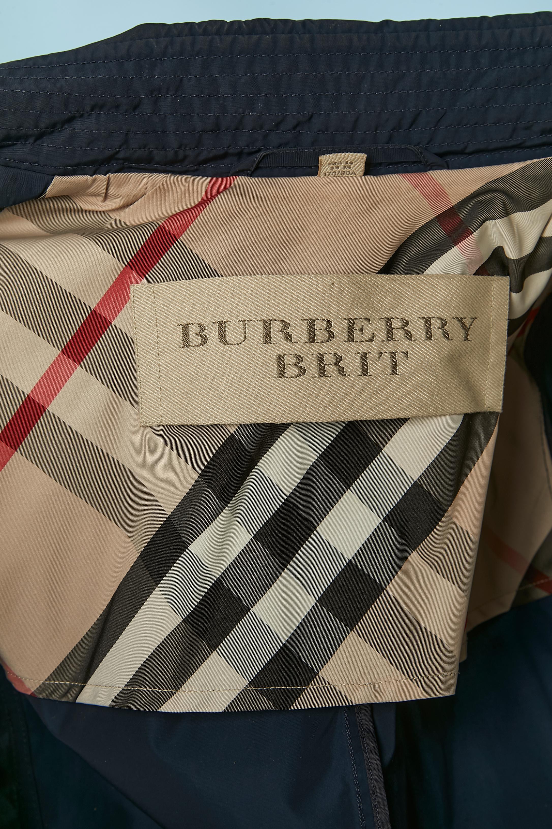 Trench blu navy Burberry Brit in vendita 5