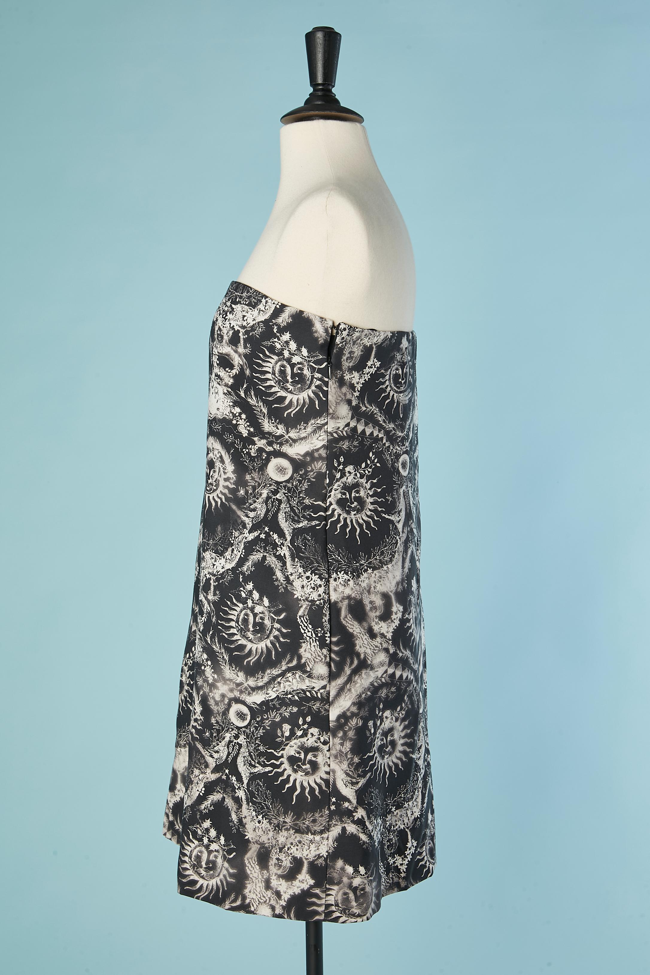 Robe bustier imprimée noir et blanc CHRISTIAN DIOR Neuf - En vente à Saint-Ouen-Sur-Seine, FR