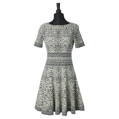 Black and white jacquard dress ALAIA