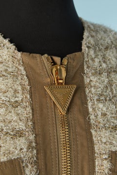 Knitted tweed and cotton jacket with sequin BALMAIN