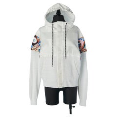 White hooded jacket with printed details EMILIO PUCCI