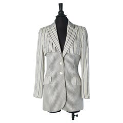 Trompe l'oeil striped single breasted jacket CHRISTIAN DIOR Boutique