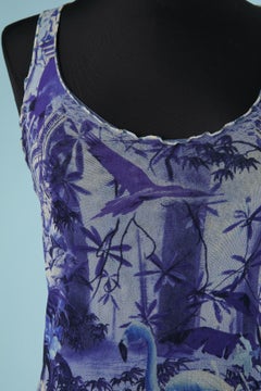 Printed stretch tulle sleeveless dress JEAN-PAUL GAULTIER SOLEIL