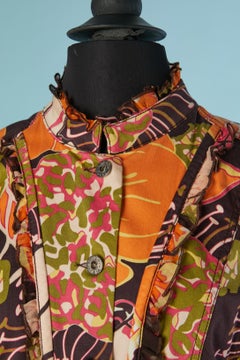 Printed single breasted jacket with ruffled edge UNGARO FEVER